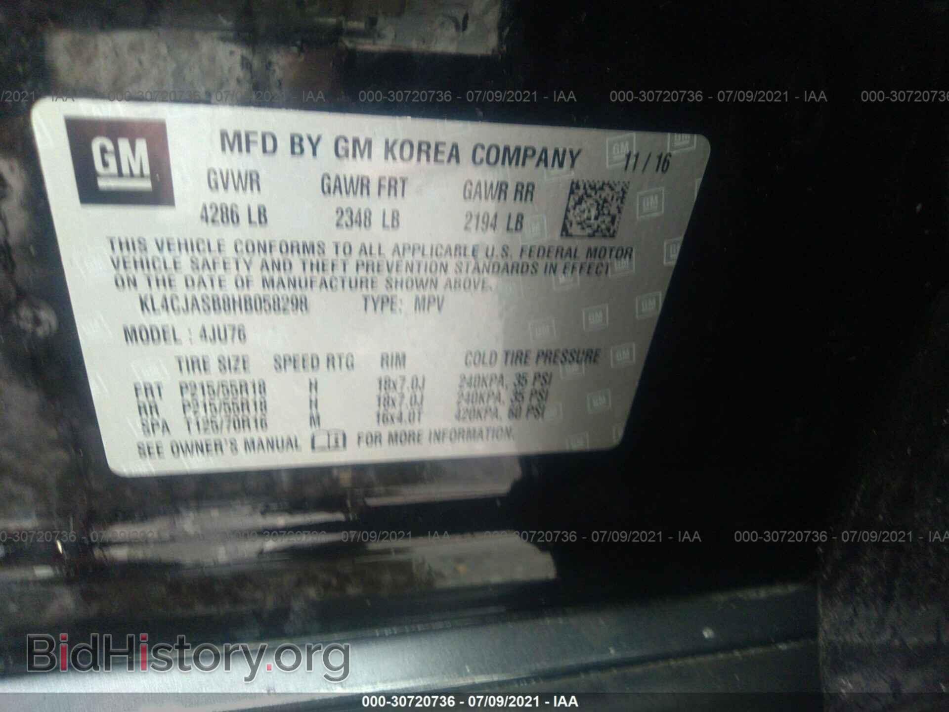 2017 BUICK ENCORE - VIN: KL4CJASB8HB058298 - Photo 9