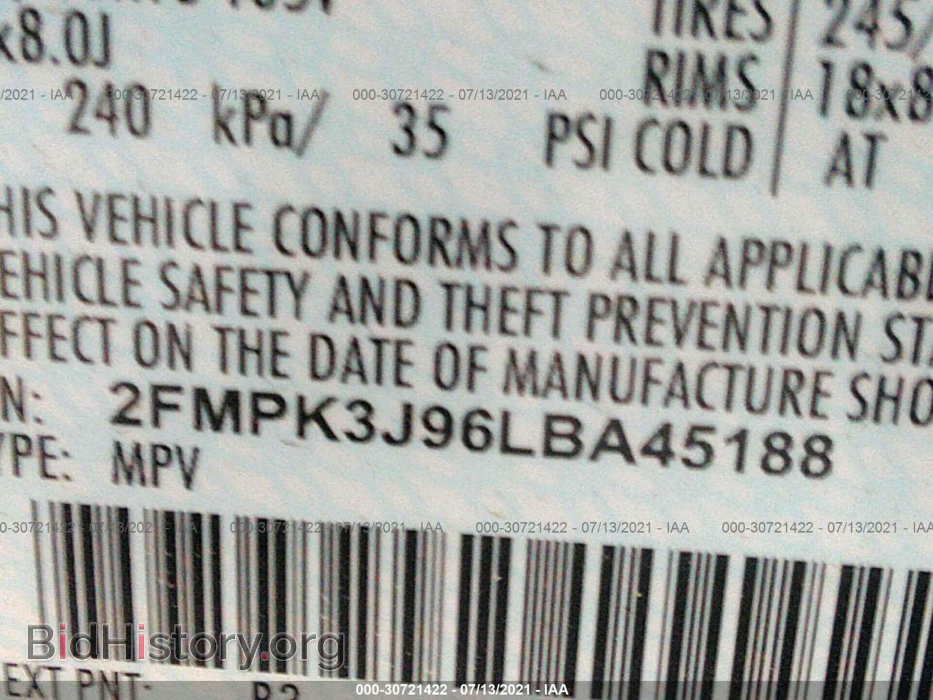 2020 FORD EDGE - VIN: 2FMPK3J96LBA45188 - Фото 9