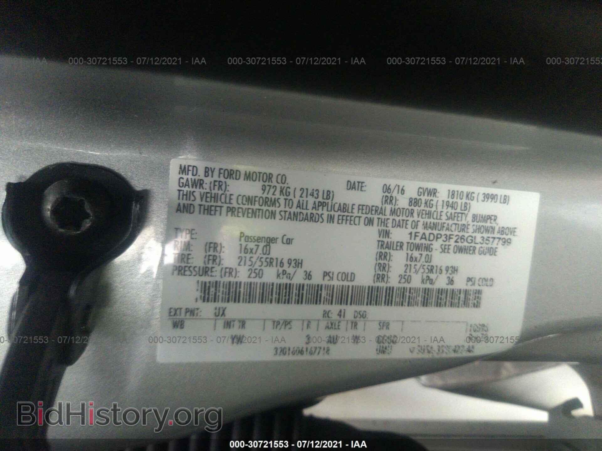 2016 FORD FOCUS - VIN: 1FADP3F26GL357799 - Фото 9