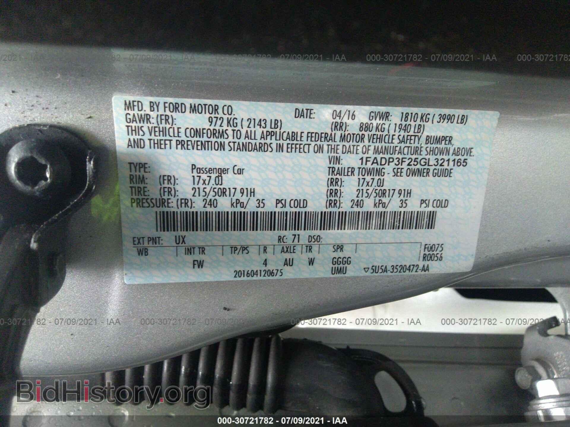 2016 FORD FOCUS - VIN: 1FADP3F25GL321165 - Photo 9