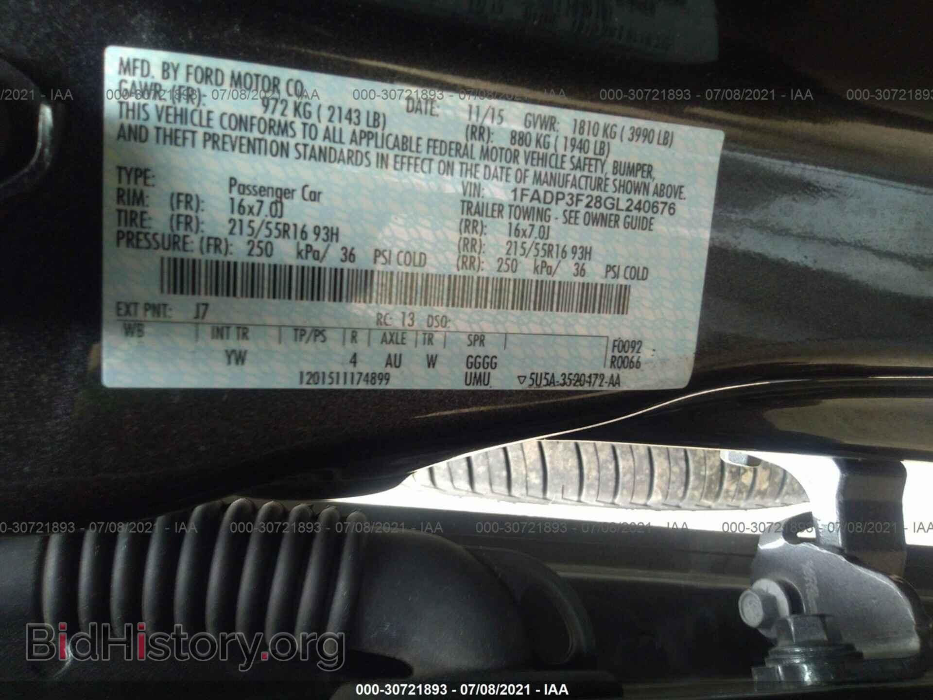 2016 FORD FOCUS - VIN: 1FADP3F28GL240676 - Photo 9