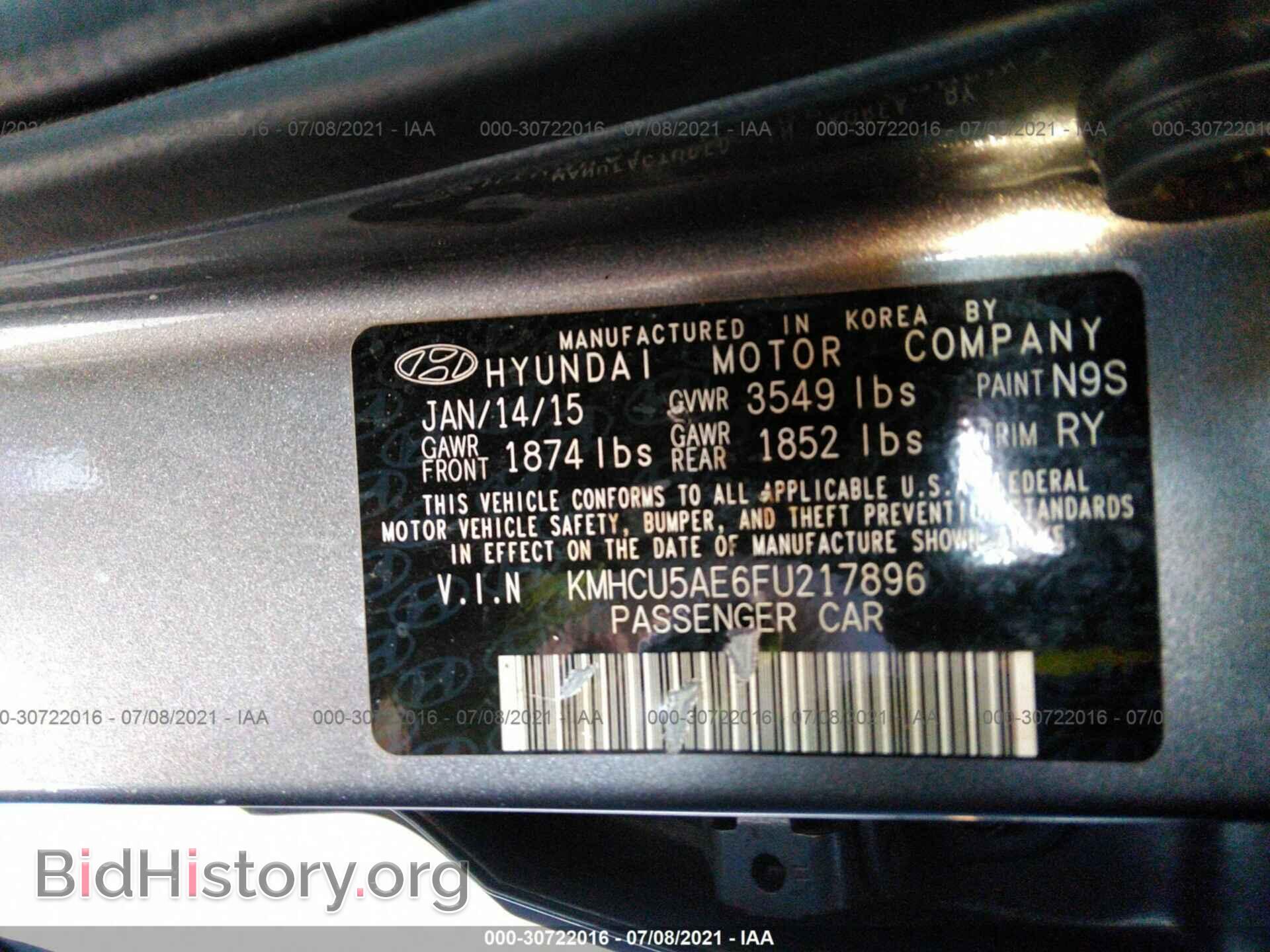 2015 HYUNDAI ACCENT - VIN: KMHCU5AE6FU217896 - Фото 9
