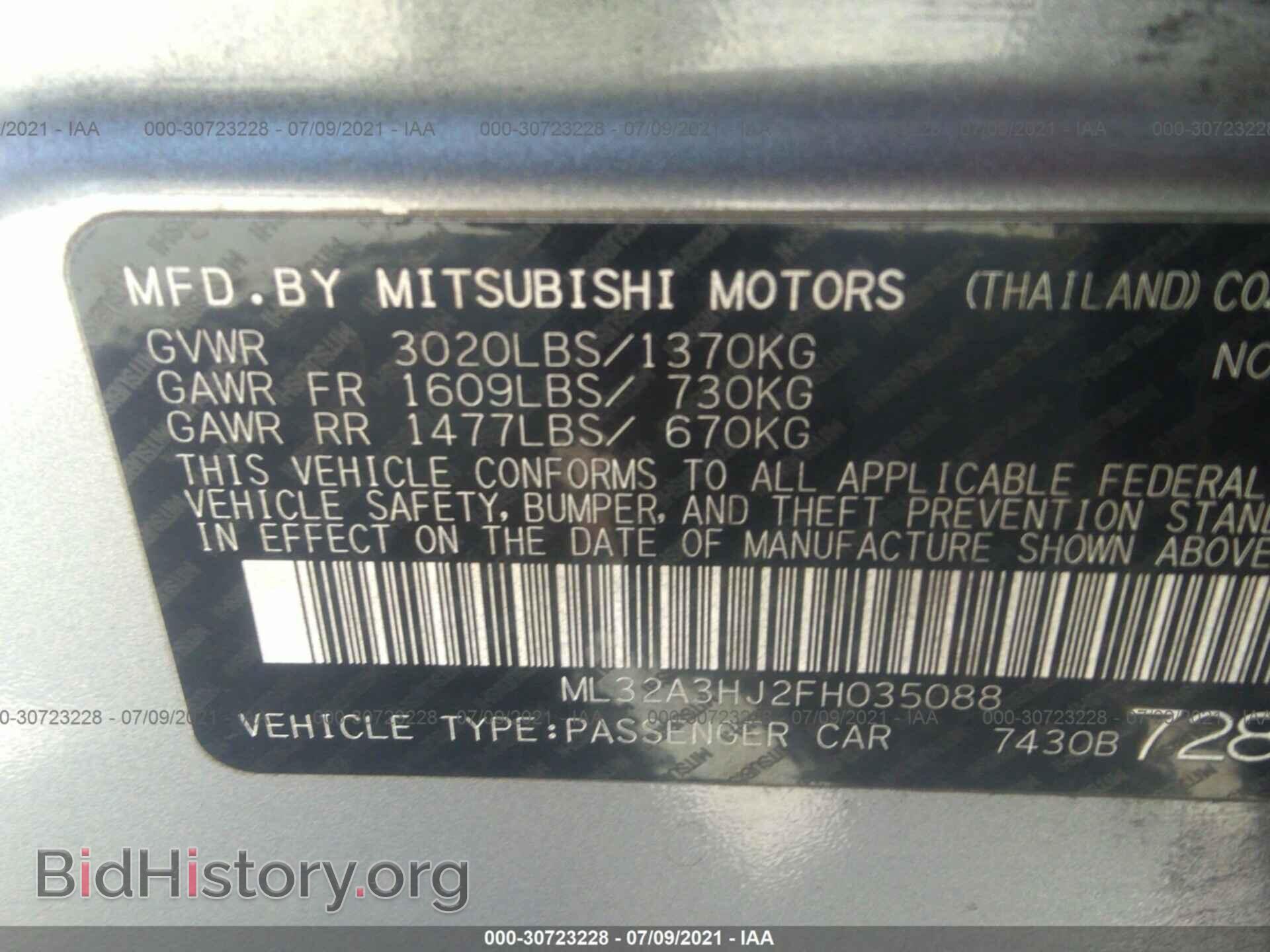 2015 MITSUBISHI MIRAGE - VIN: ML32A3HJ2FH035088 - Фото 9