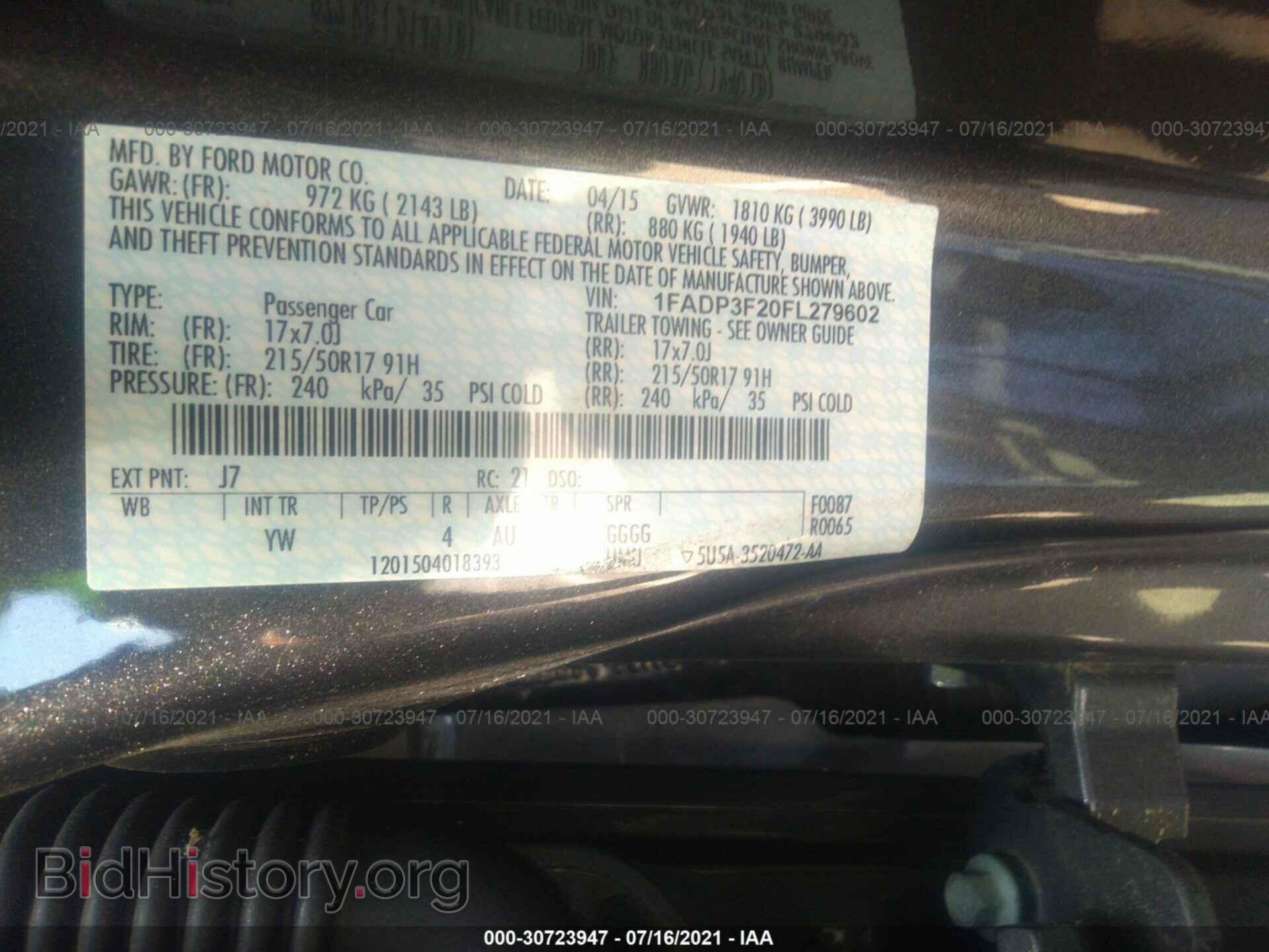 2015 FORD FOCUS - VIN: 1FADP3F20FL279602 - Фото 9
