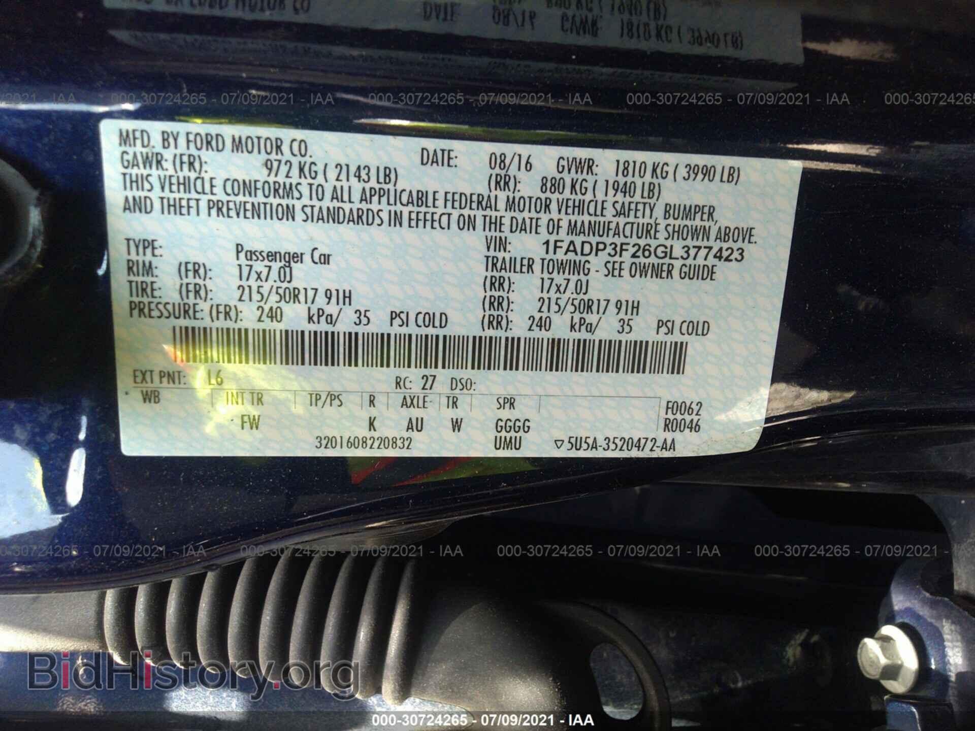 2016 FORD FOCUS - VIN: 1FADP3F26GL377423 - Фото 9