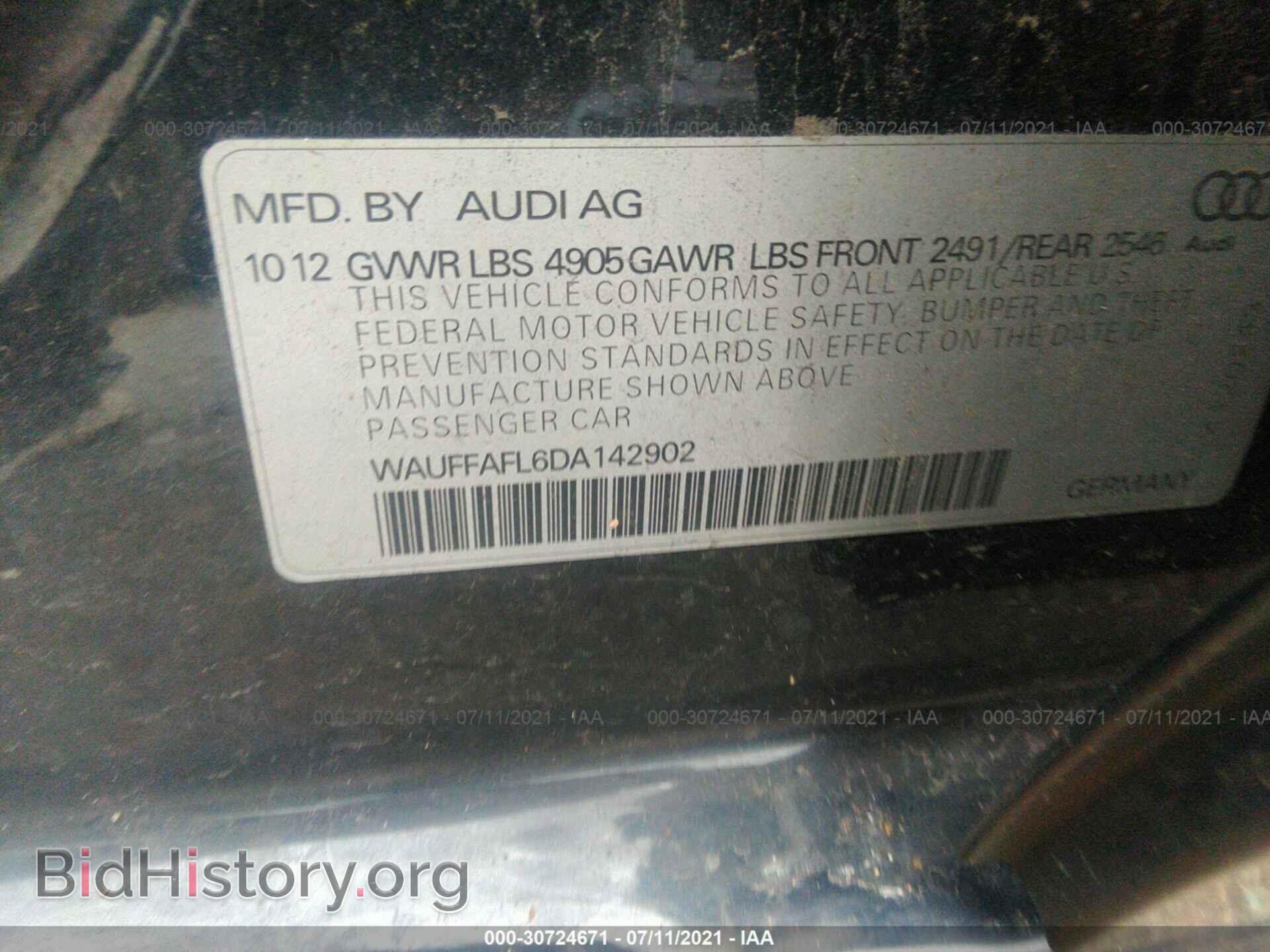 2013 AUDI A4 - VIN: WAUFFAFL6DA142902 - Photo 9