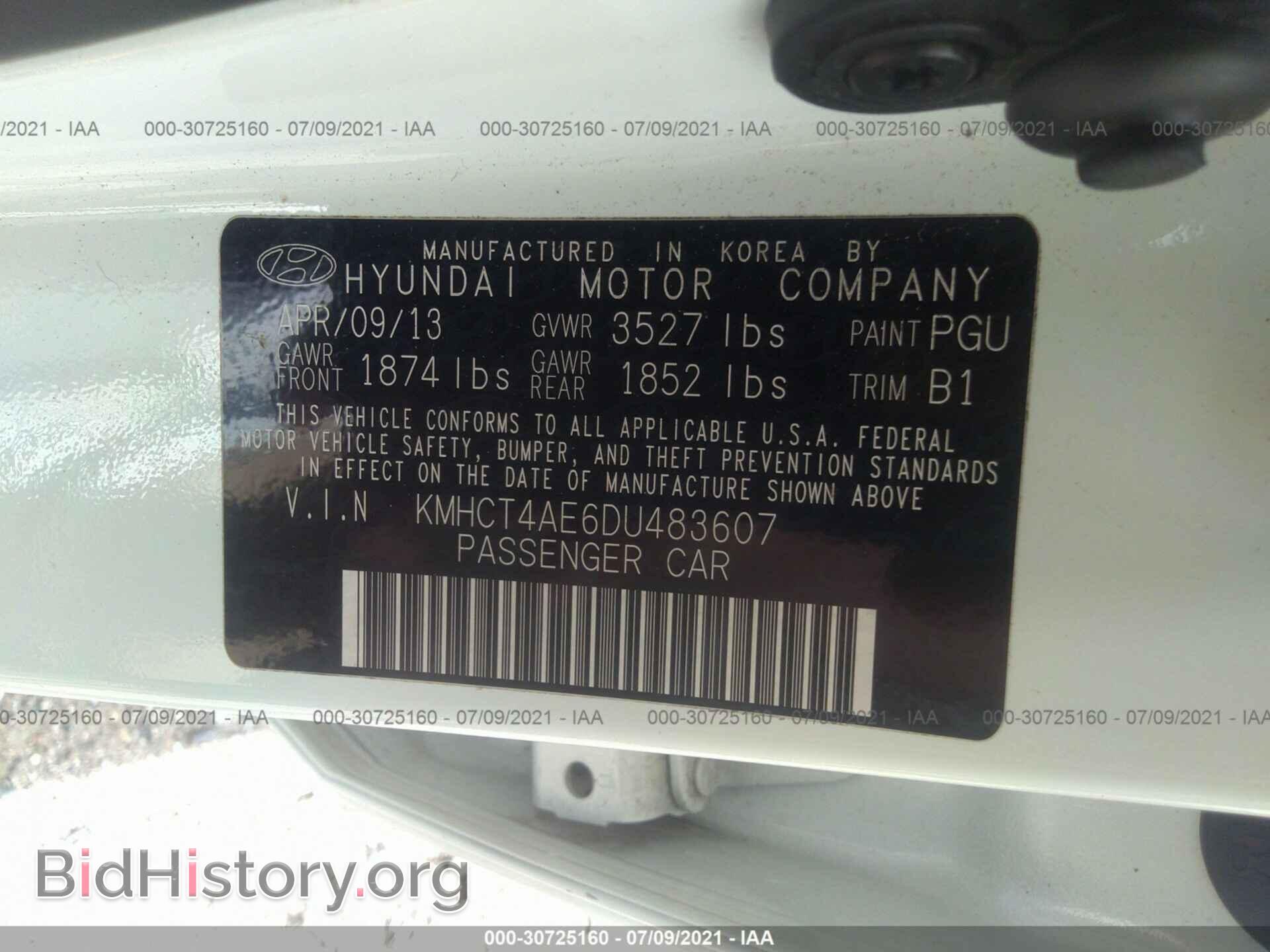 2013 HYUNDAI ACCENT - VIN: KMHCT4AE6DU483607 - Фото 9