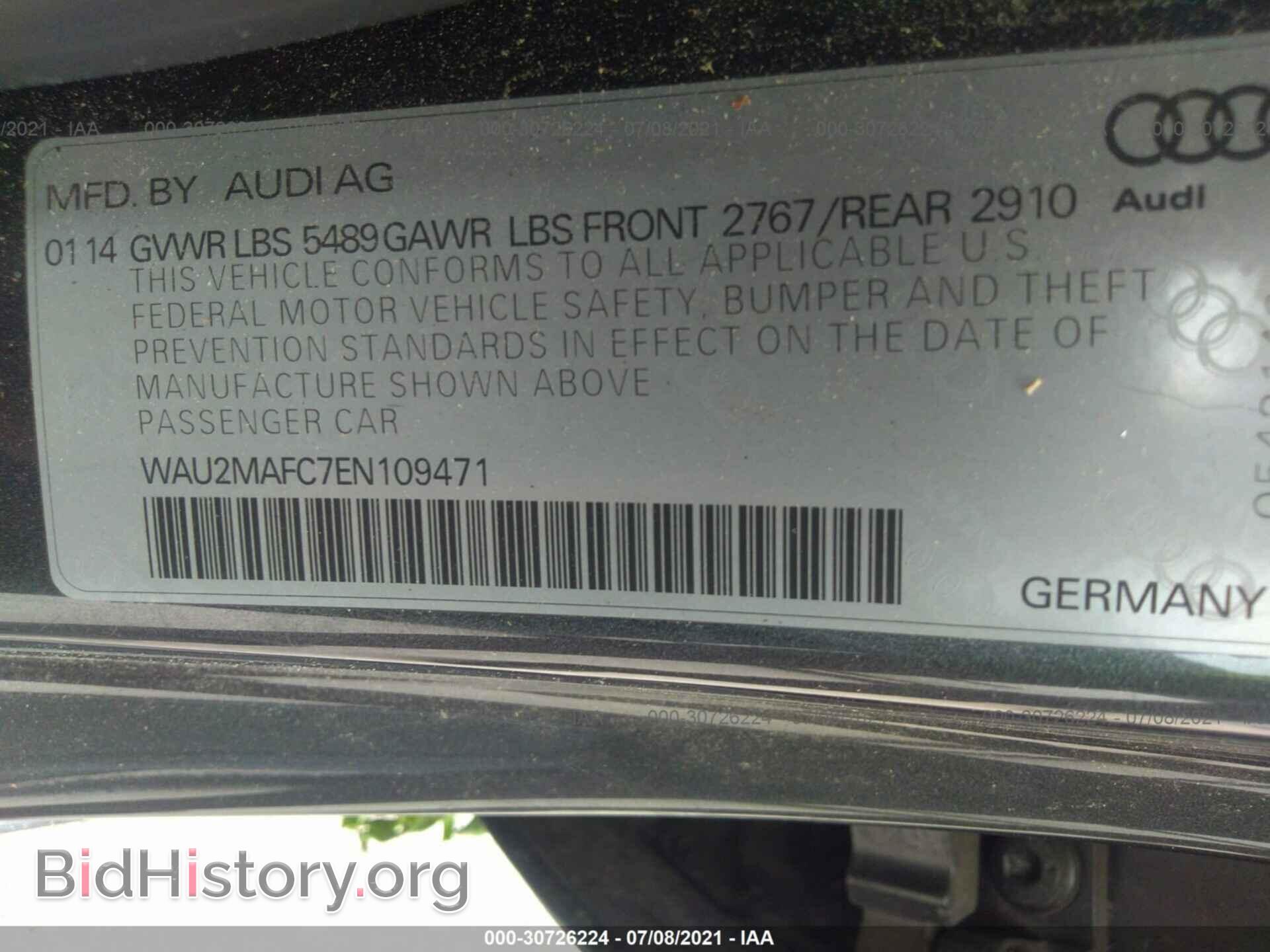 2014 AUDI A7 - VIN: WAU2MAFC7EN109471 - Фото 9