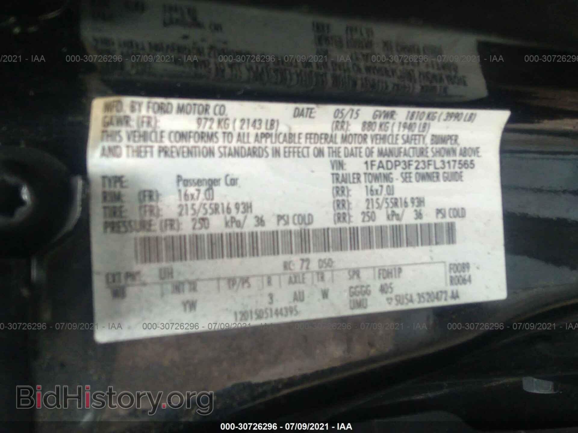 2015 FORD FOCUS - VIN: 1FADP3F23FL317565 - Фото 9