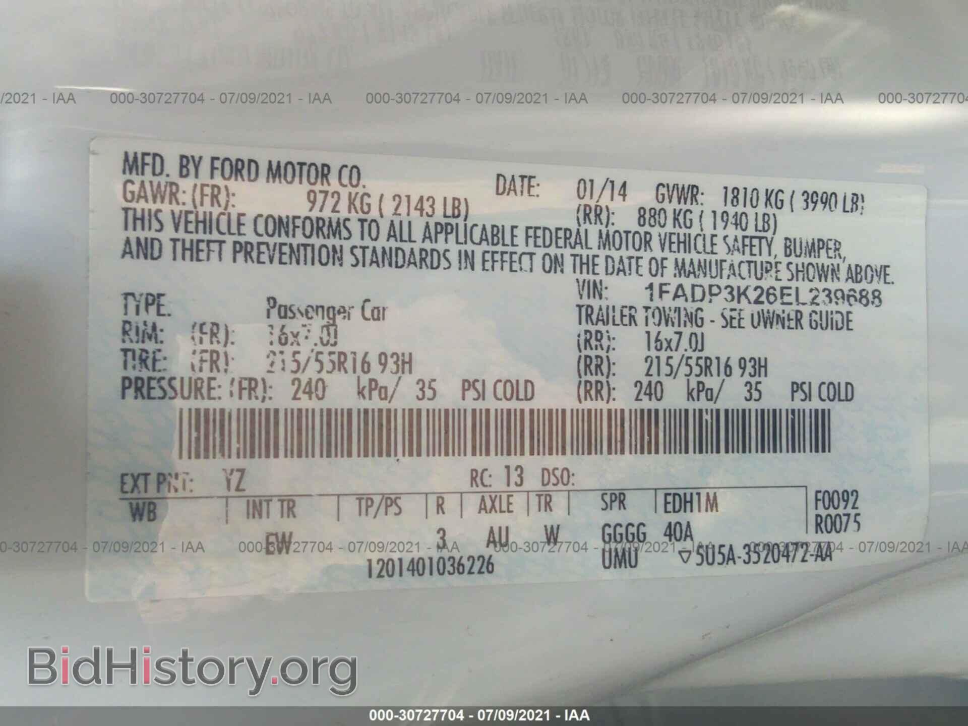 2014 FORD FOCUS - VIN: 1FADP3K26EL239688 - Photo 9