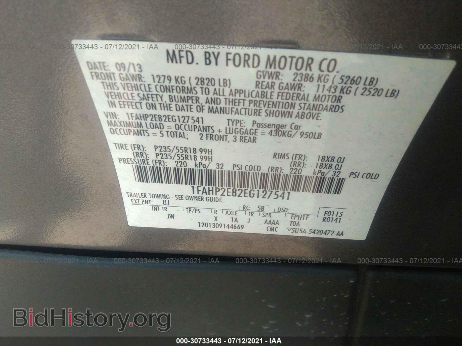 2014 FORD TAURUS - VIN: 1FAHP2E82EG127541 - Photo 9