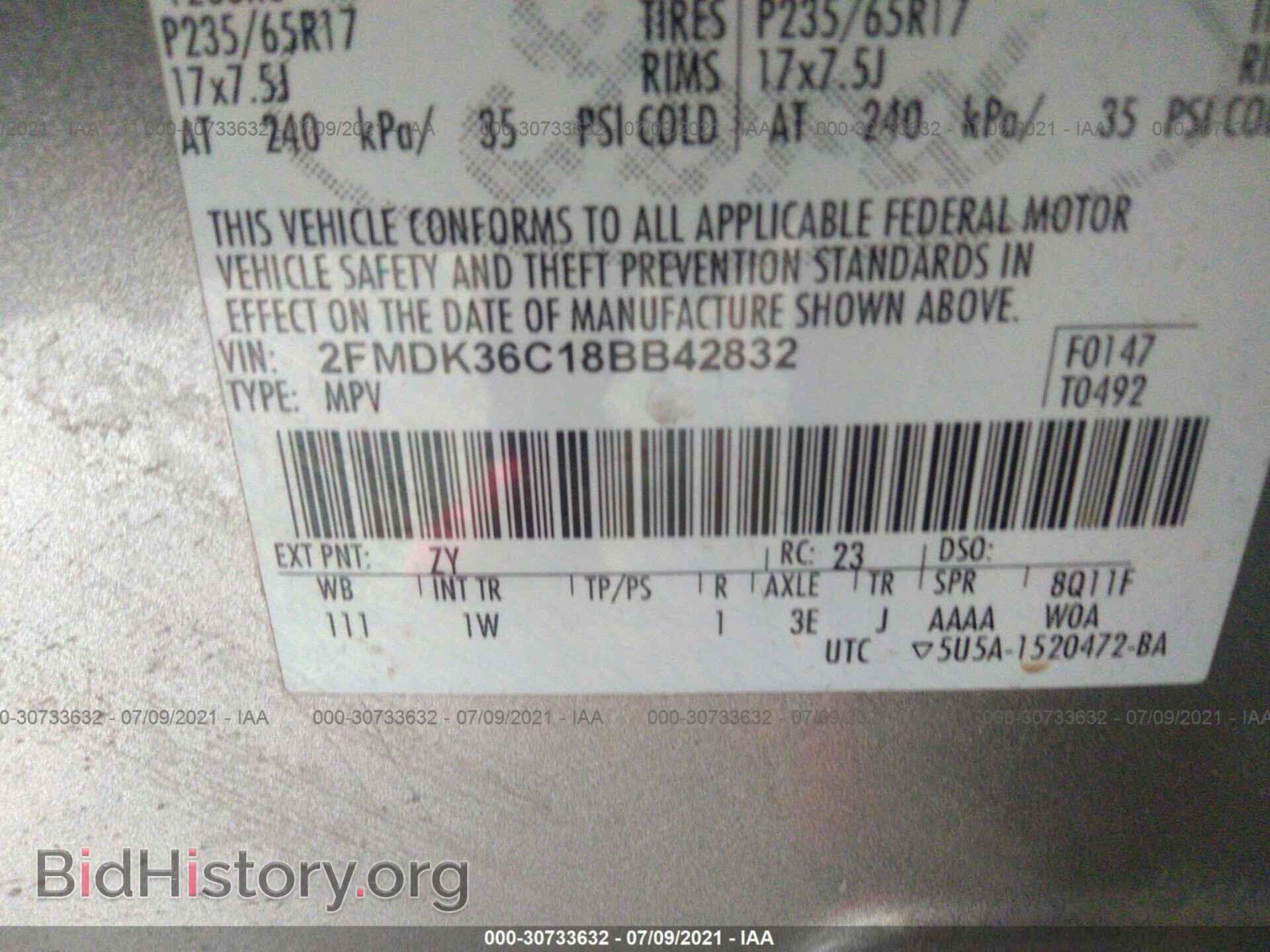 2008 FORD EDGE - VIN: 2FMDK36C18BB42832 - Photo 9