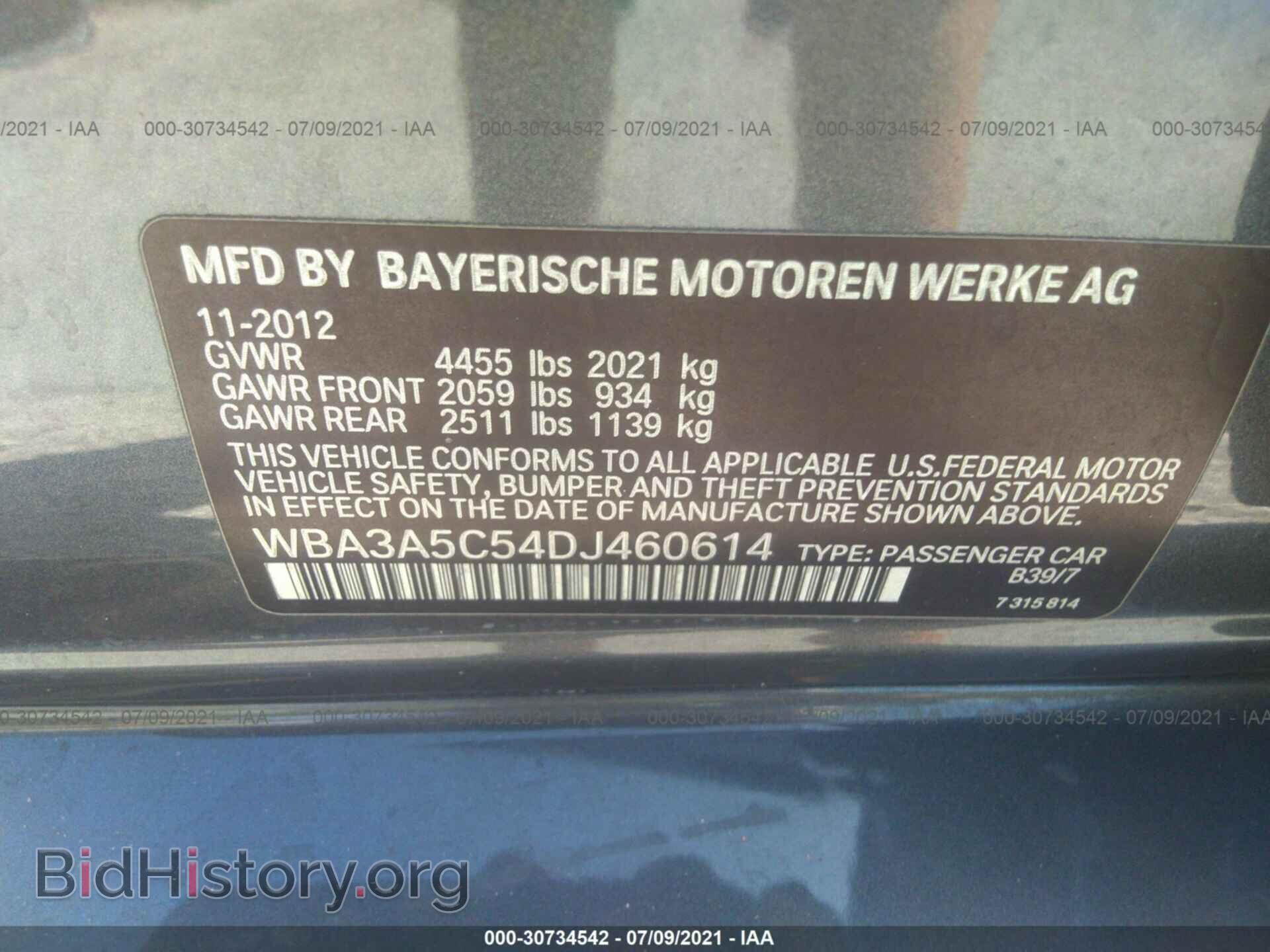 2013 BMW 3 SERIES - VIN: WBA3A5C54DJ460614 - Фото 9