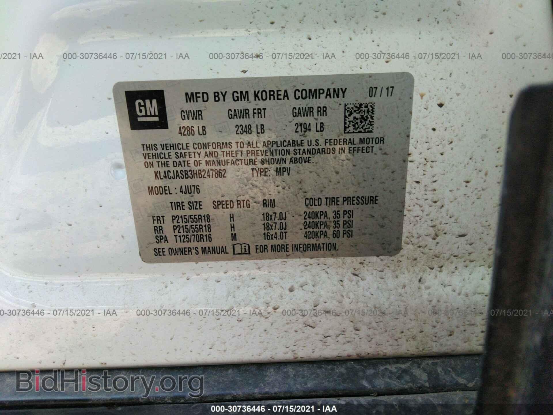 2017 BUICK ENCORE - VIN: KL4CJASB3HB247862 - Photo 9