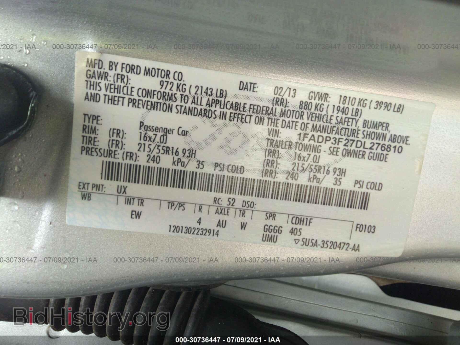 2013 FORD FOCUS - VIN: 1FADP3F27DL276810 - Фото 9