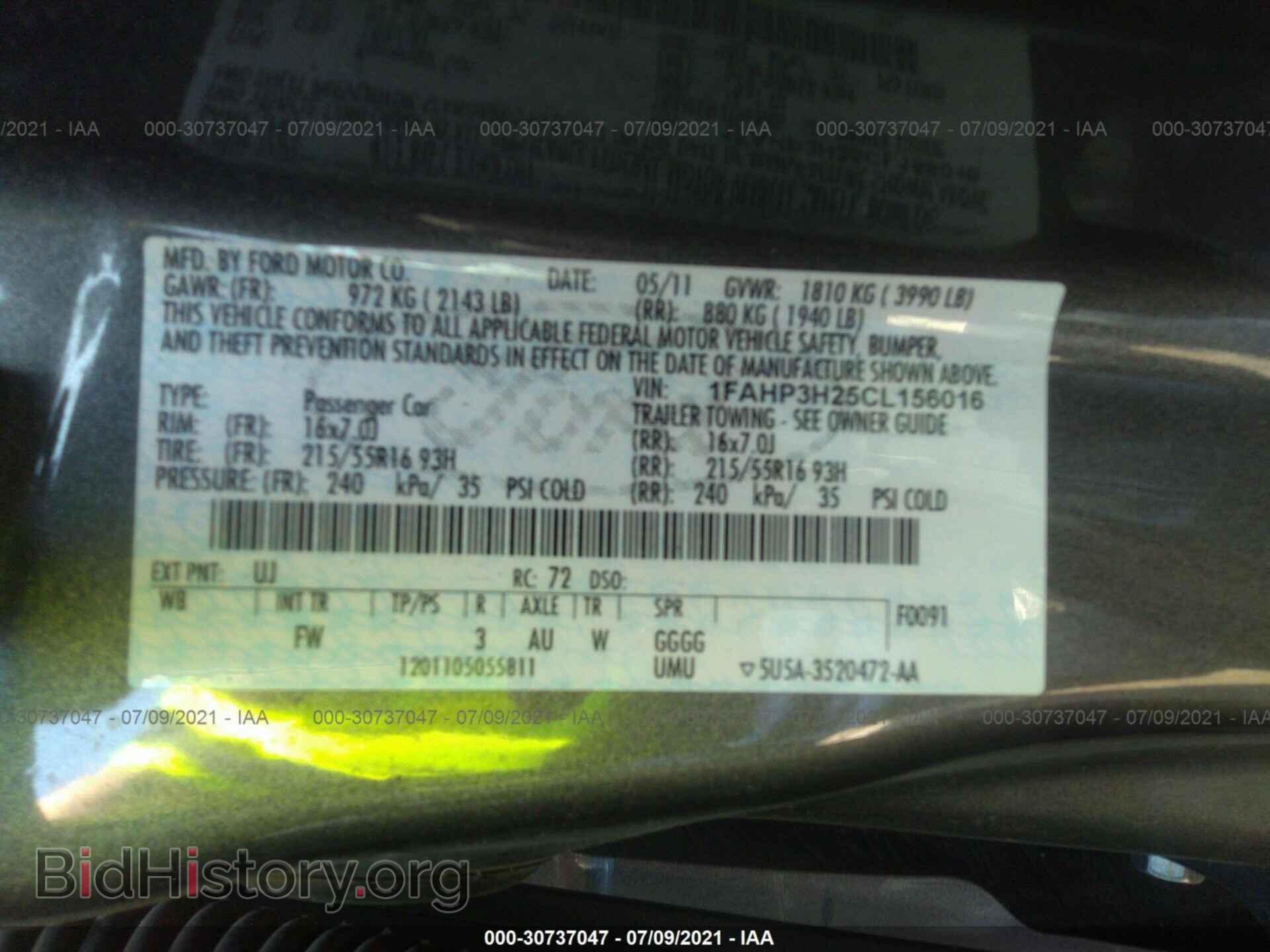 2012 FORD FOCUS - VIN: 1FAHP3H25CL156016 - Photo 9