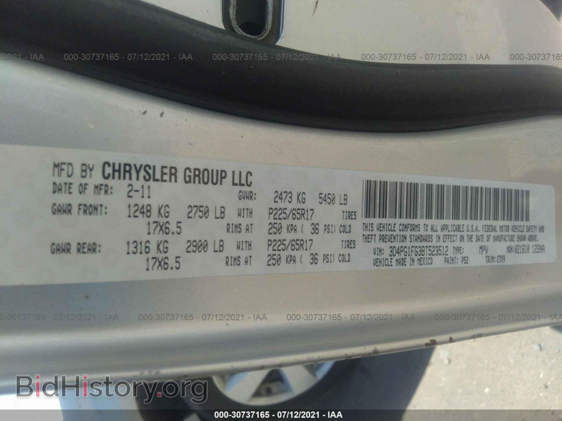 2011 DODGE JOURNEY - VIN: 3D4PG1FG3BT523512 - Фото 9