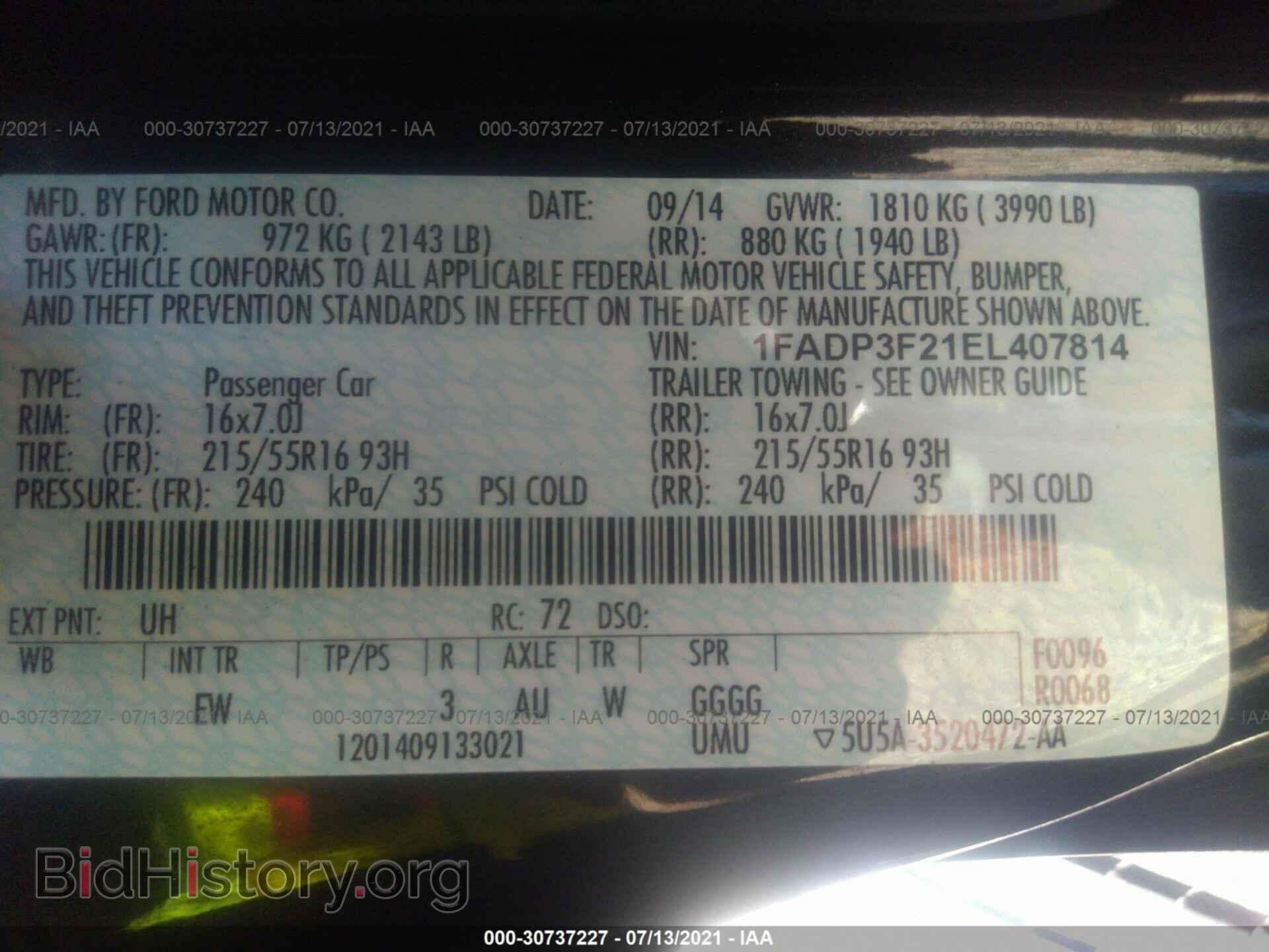2014 FORD FOCUS - VIN: 1FADP3F21EL407814 - Photo 9