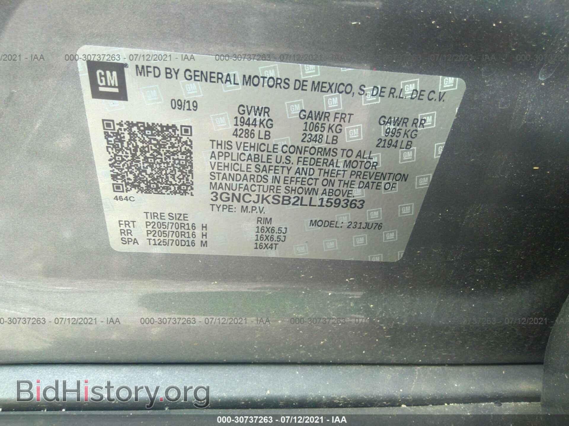 2020 CHEVROLET TRAX - VIN: 3GNCJKSB2LL159363 - Photo 9