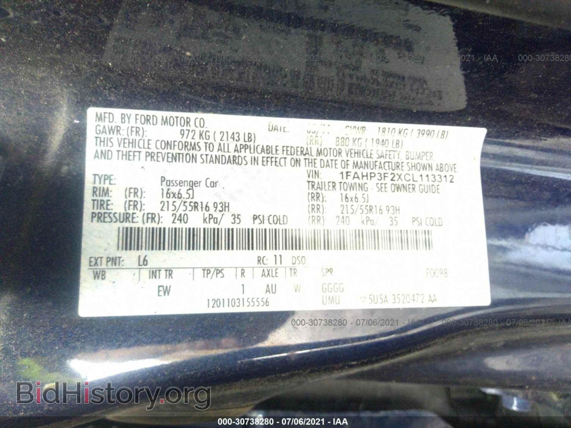 2012 FORD FOCUS - VIN: 1FAHP3F2XCL113312 - Фото 9