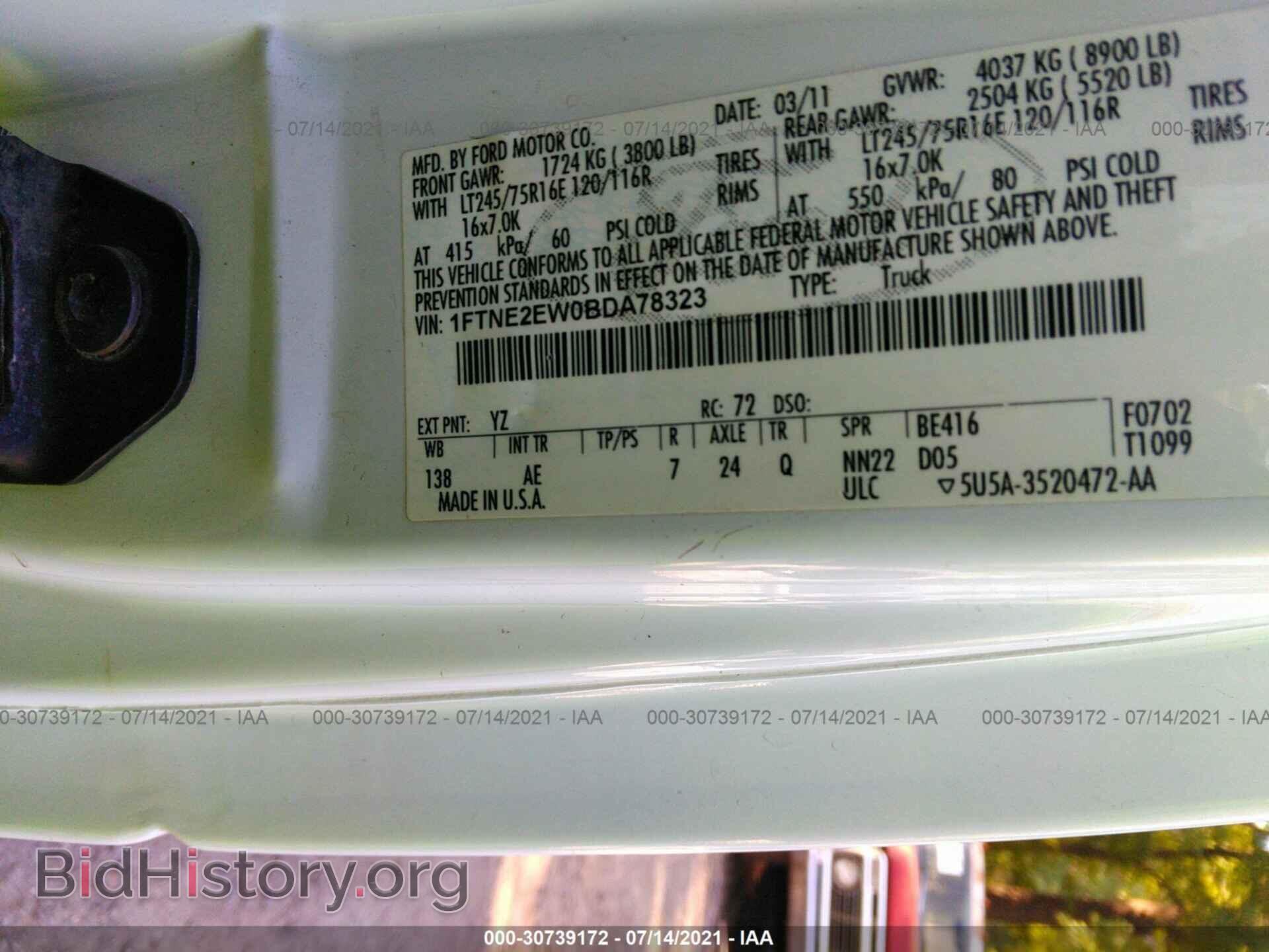 2011 FORD ECONOLINE CARGO VAN - VIN: 1FTNE2EW0BDA78323 - Фото 9