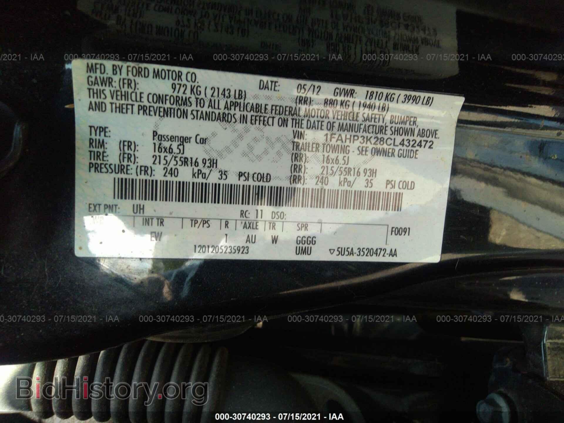 2012 FORD FOCUS - VIN: 1FAHP3K28CL432472 - Фото 9