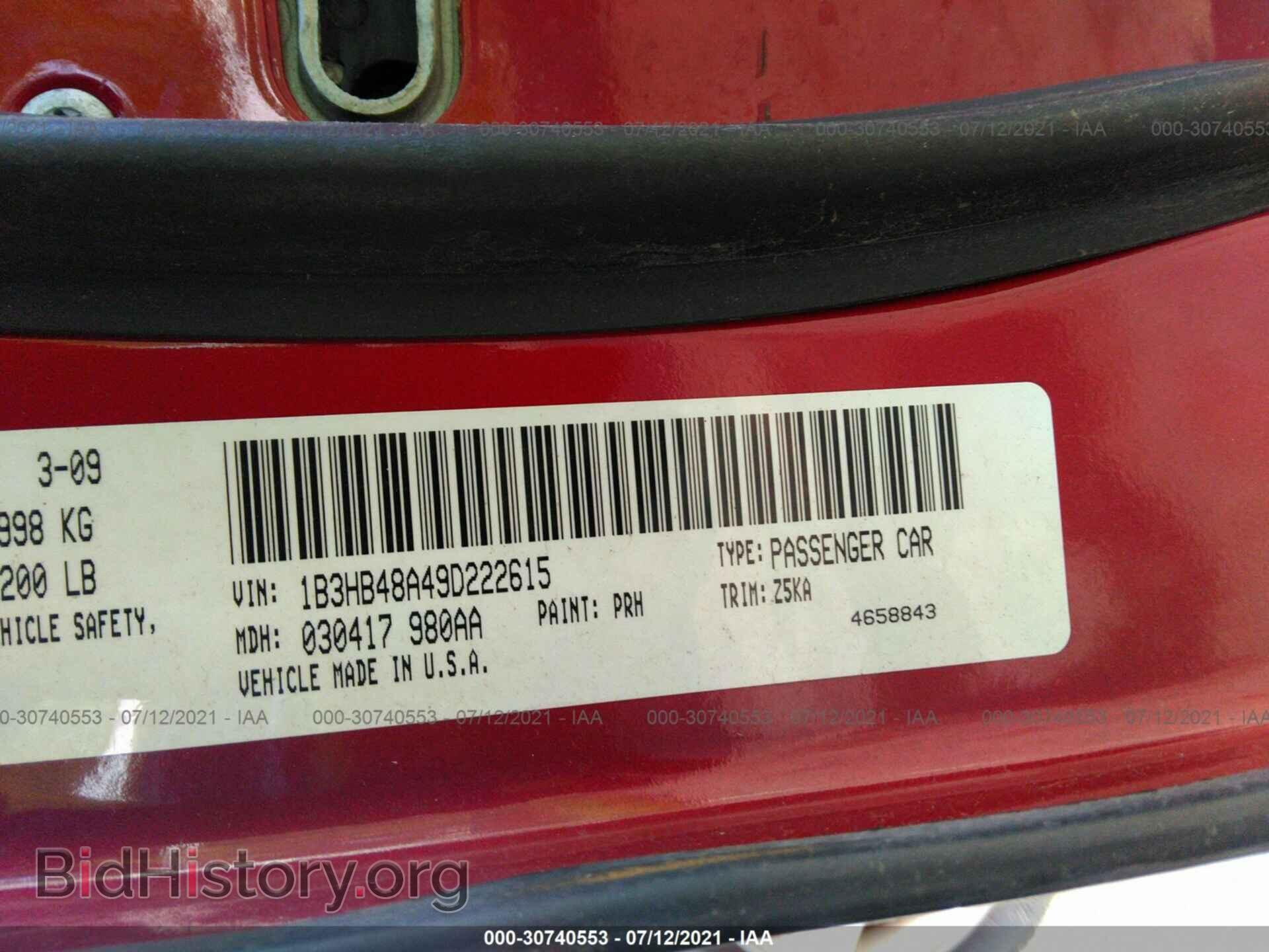 2009 DODGE CALIBER - VIN: 1B3HB48A49D222615 - Фото 9