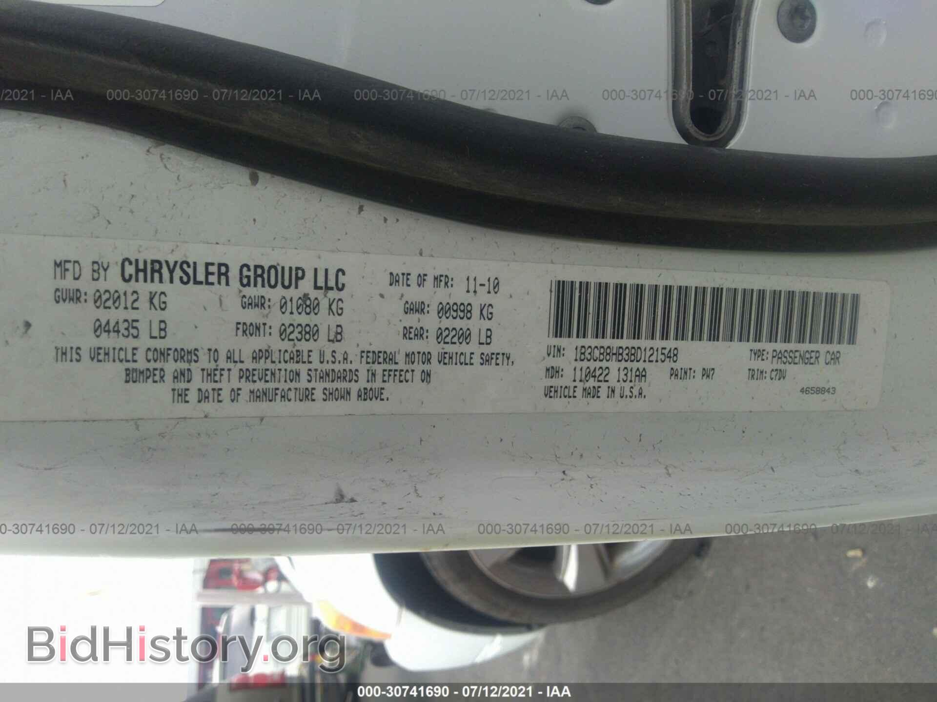 2011 DODGE CALIBER - VIN: 1B3CB8HB3BD121548 - Photo 9