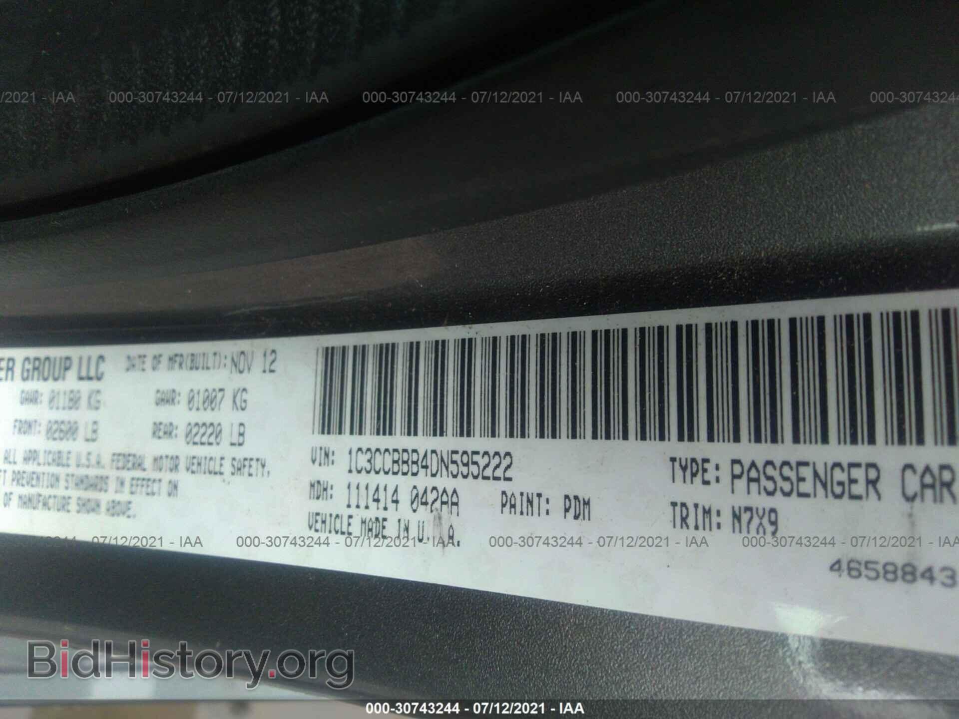 2013 CHRYSLER 200 - VIN: 1C3CCBBB4DN595222 - Фото 9