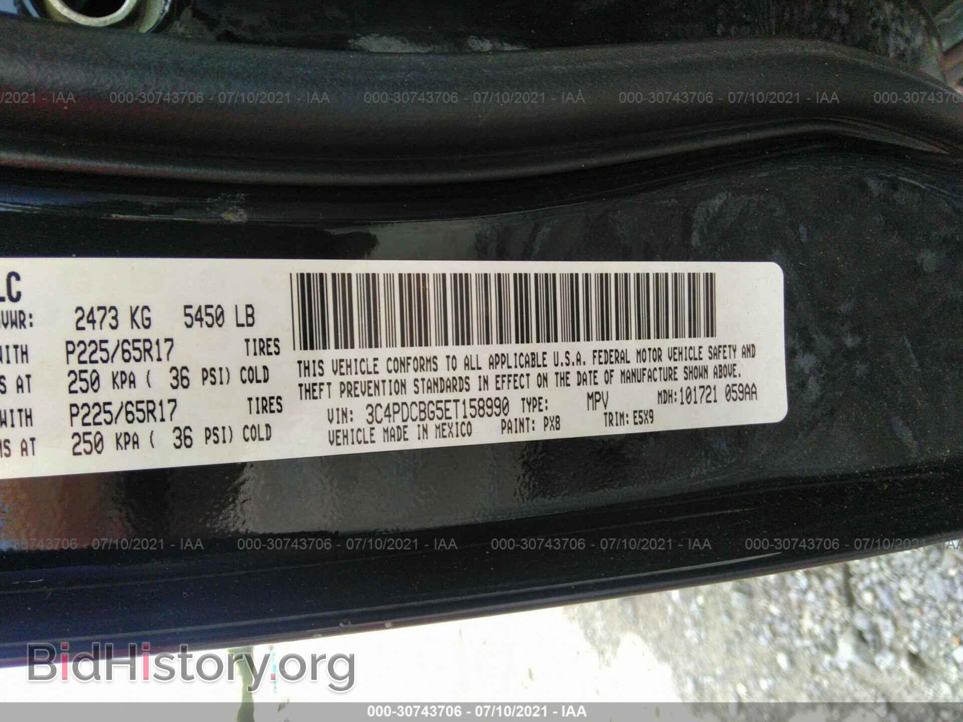 2014 DODGE JOURNEY - VIN: 3C4PDCBG5ET158990 - Фото 9