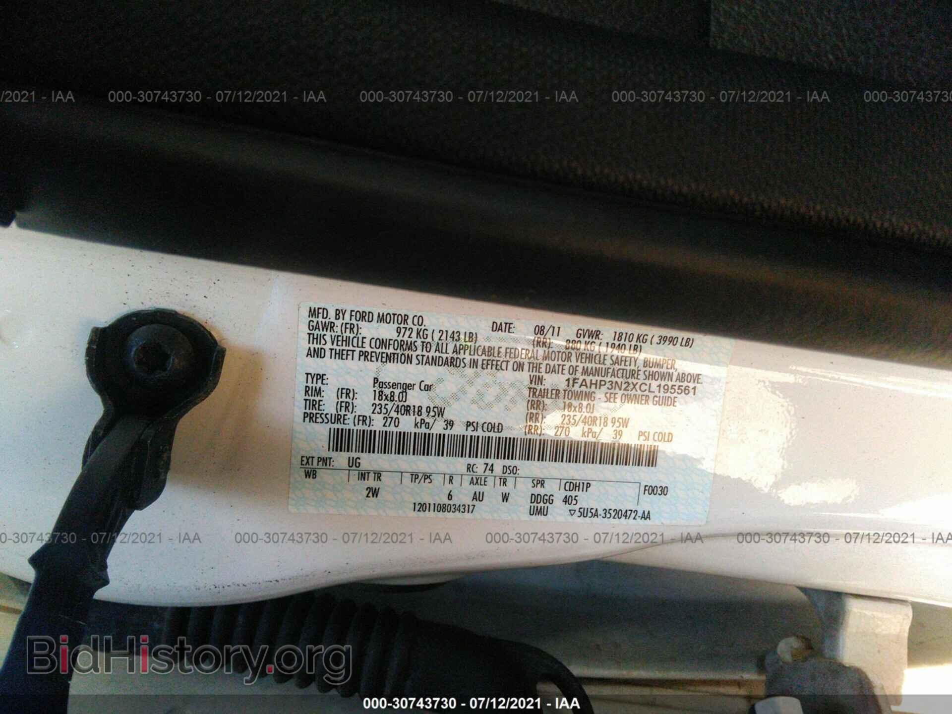 2012 FORD FOCUS - VIN: 1FAHP3N2XCL195561 - Фото 9