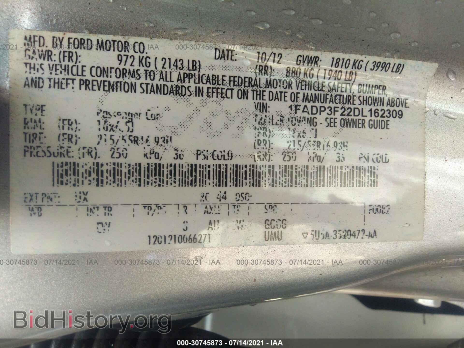 2013 FORD FOCUS - VIN: 1FADP3F22DL162309 - Фото 9