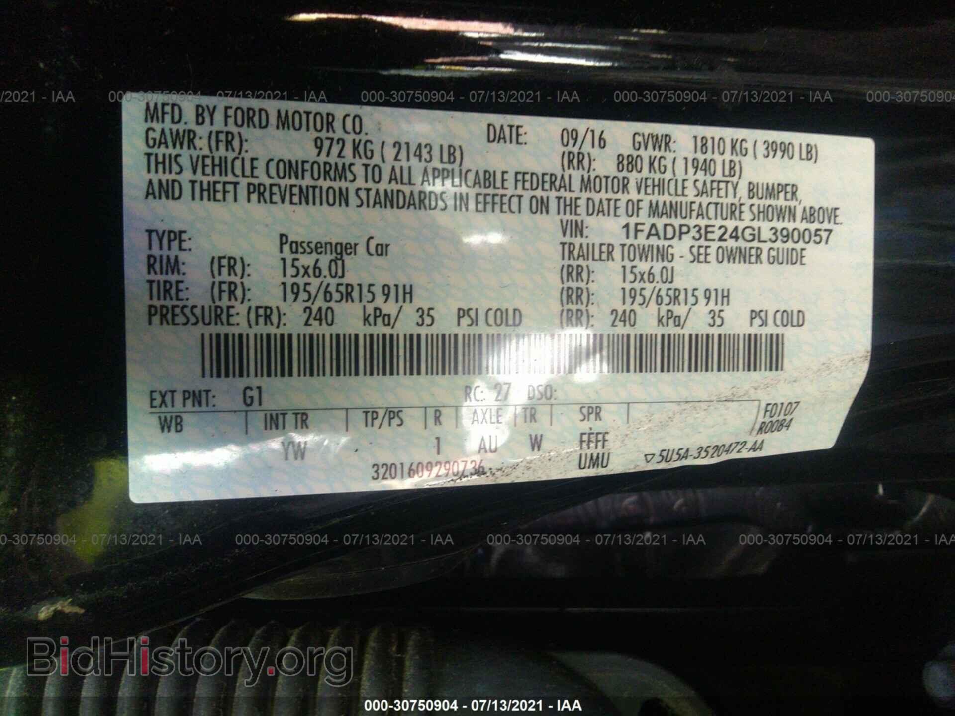 2016 FORD FOCUS - VIN: 1FADP3E24GL390057 - Фото 9