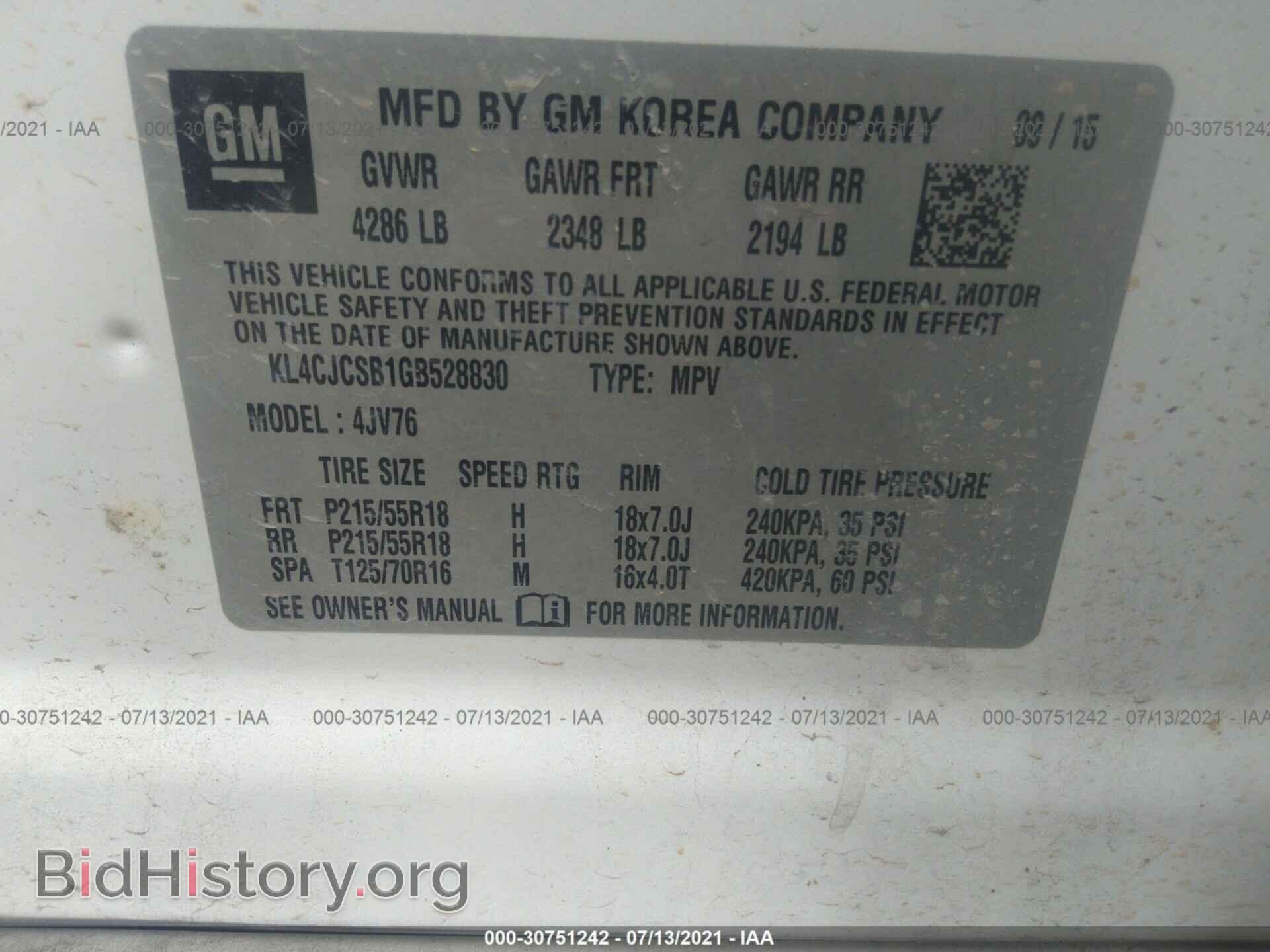 2016 BUICK ENCORE - VIN: KL4CJCSB1GB528830 - Фото 9