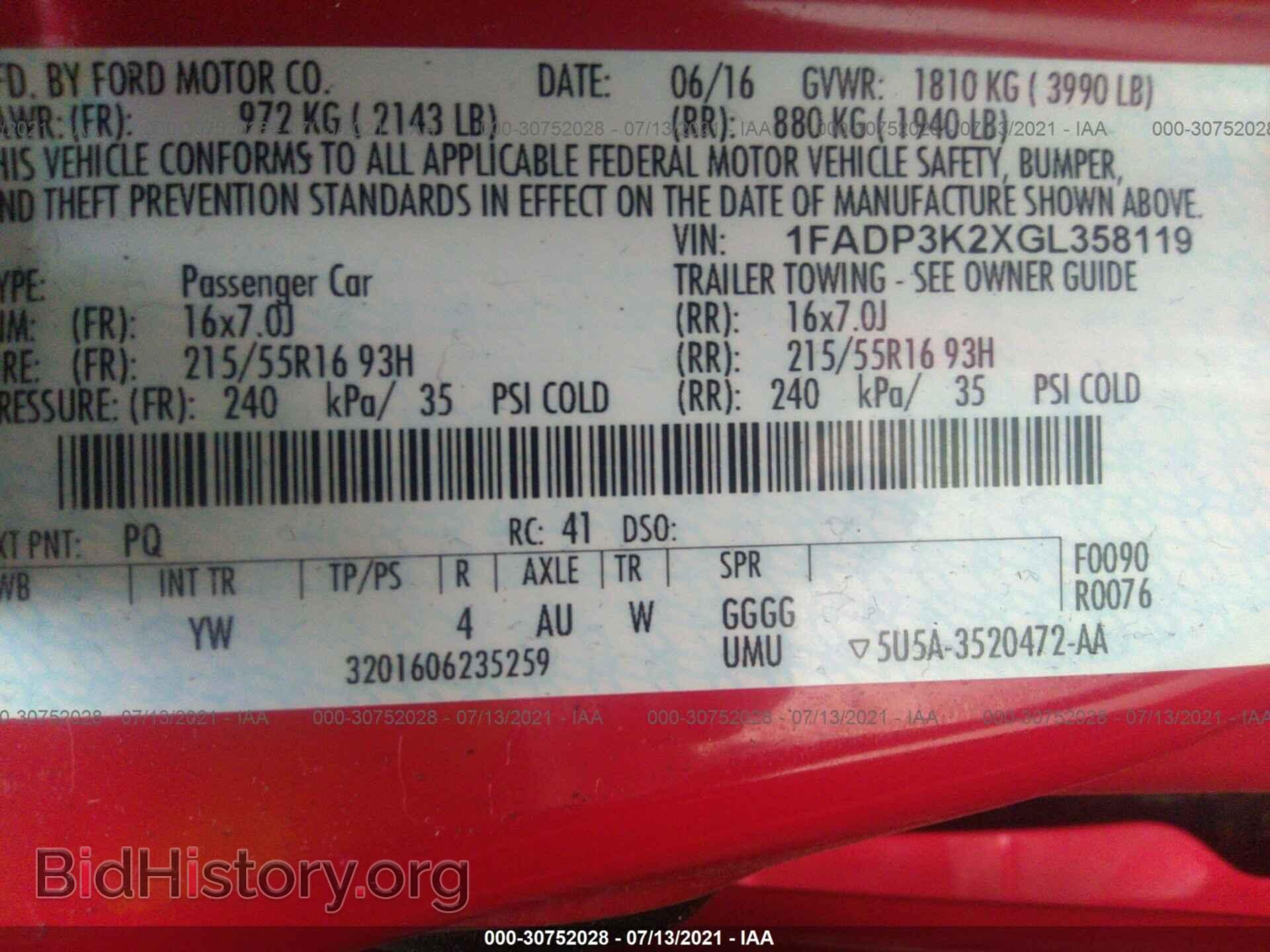 2016 FORD FOCUS - VIN: 1FADP3K2XGL358119 - Фото 9