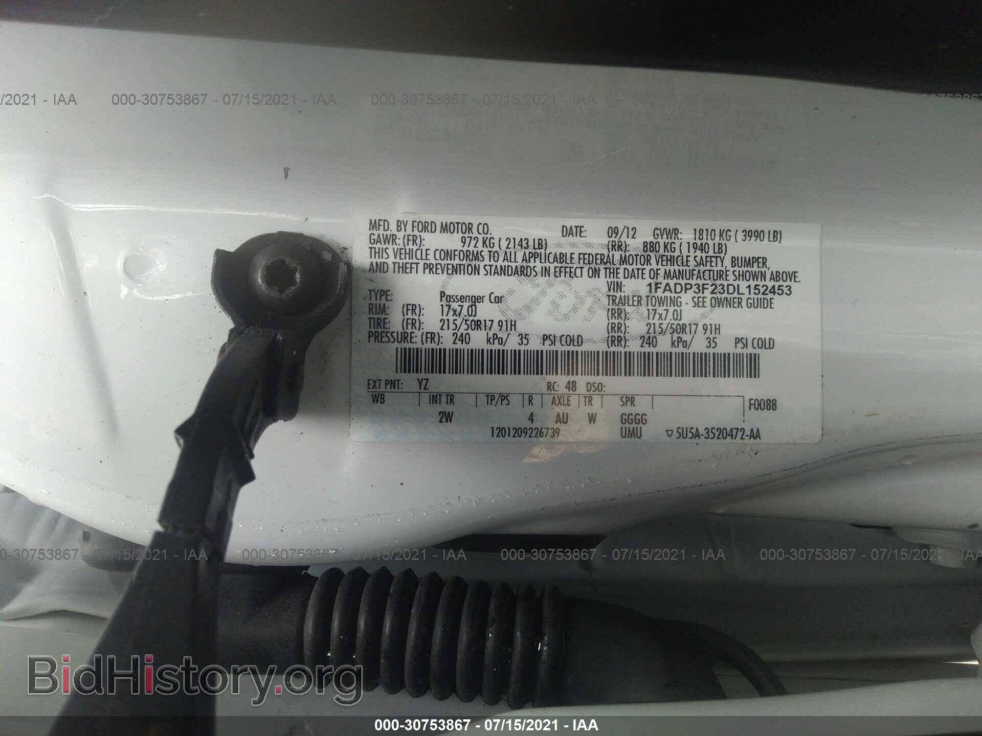 2013 FORD FOCUS - VIN: 1FADP3F23DL152453 - Фото 9