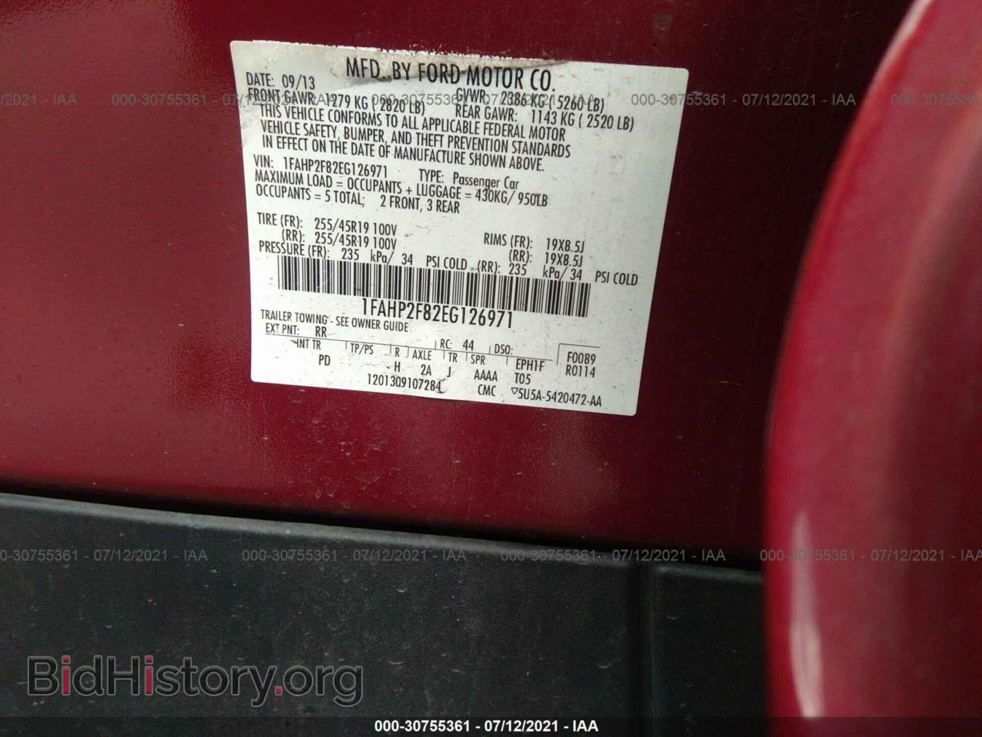 2014 FORD TAURUS - VIN: 1FAHP2F82EG126971 - Фото 9