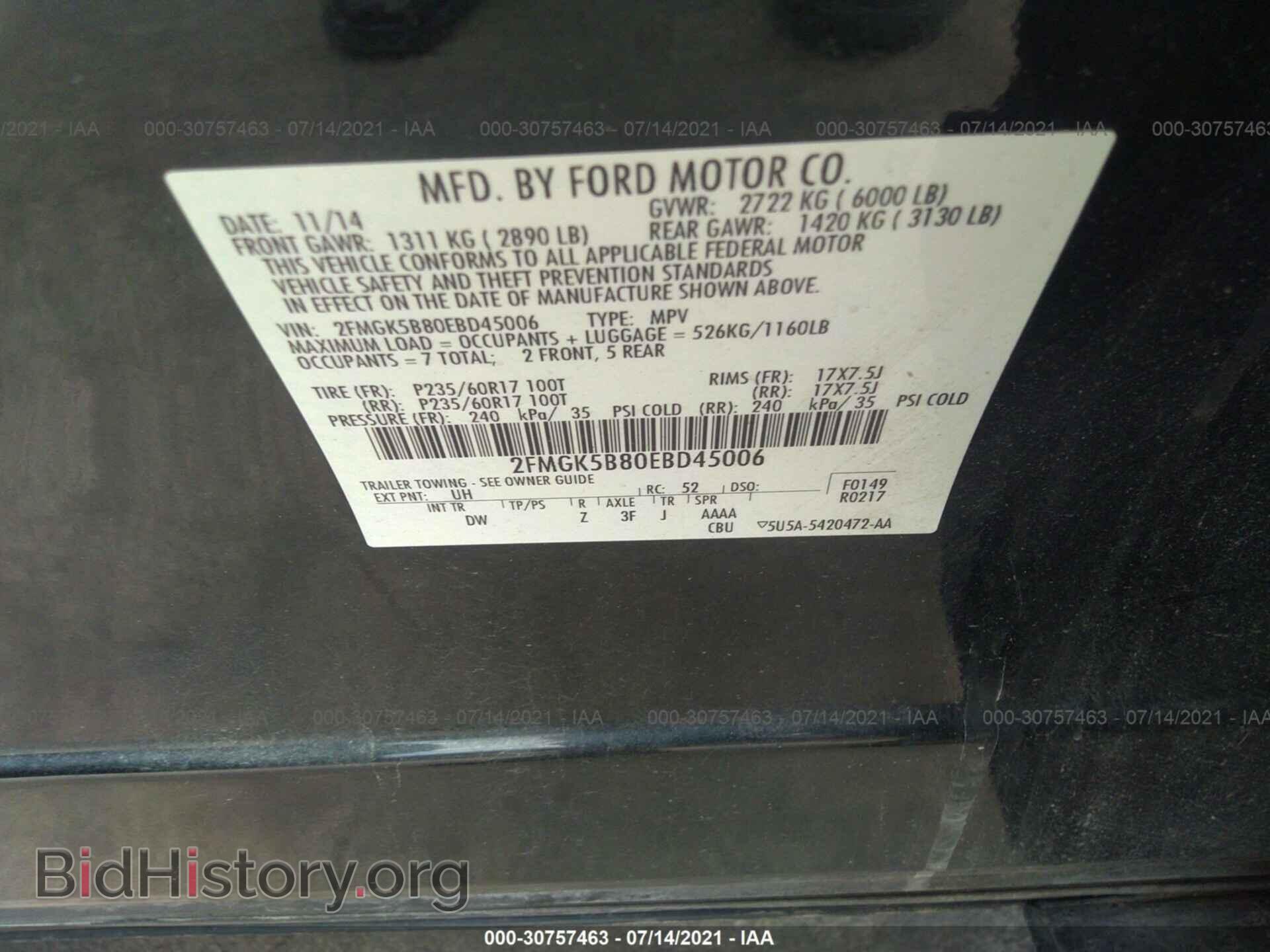2014 FORD FLEX - VIN: 2FMGK5B80EBD45006 - Photo 9