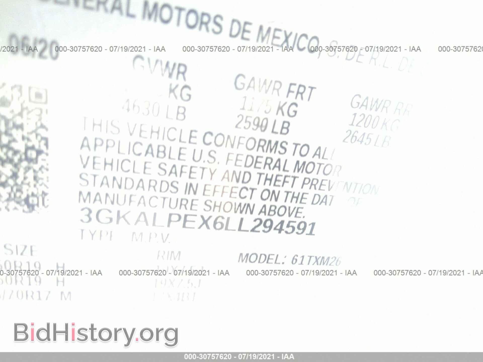 2020 GMC TERRAIN - VIN: 3GKALPEX6LL294591 - Photo 9