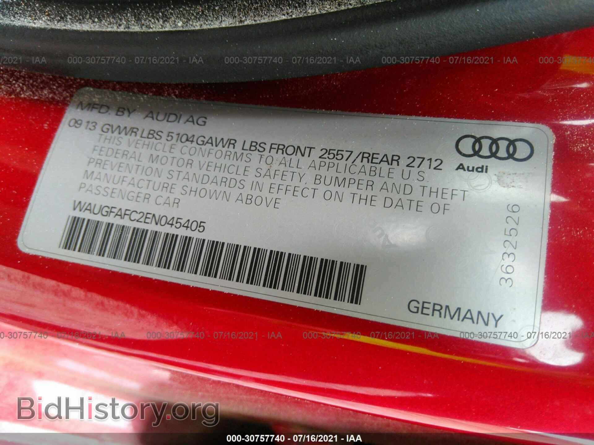 2014 AUDI A6 - VIN: WAUGFAFC2EN045405 - Photo 9