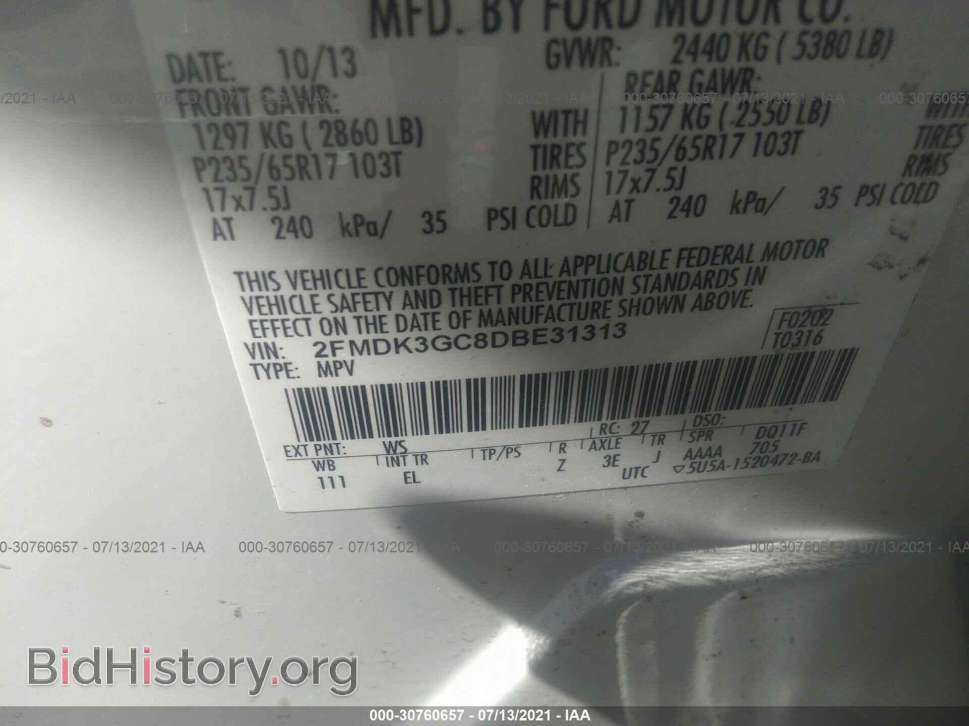 2013 FORD EDGE - VIN: 2FMDK3GC8DBE31313 - Photo 9
