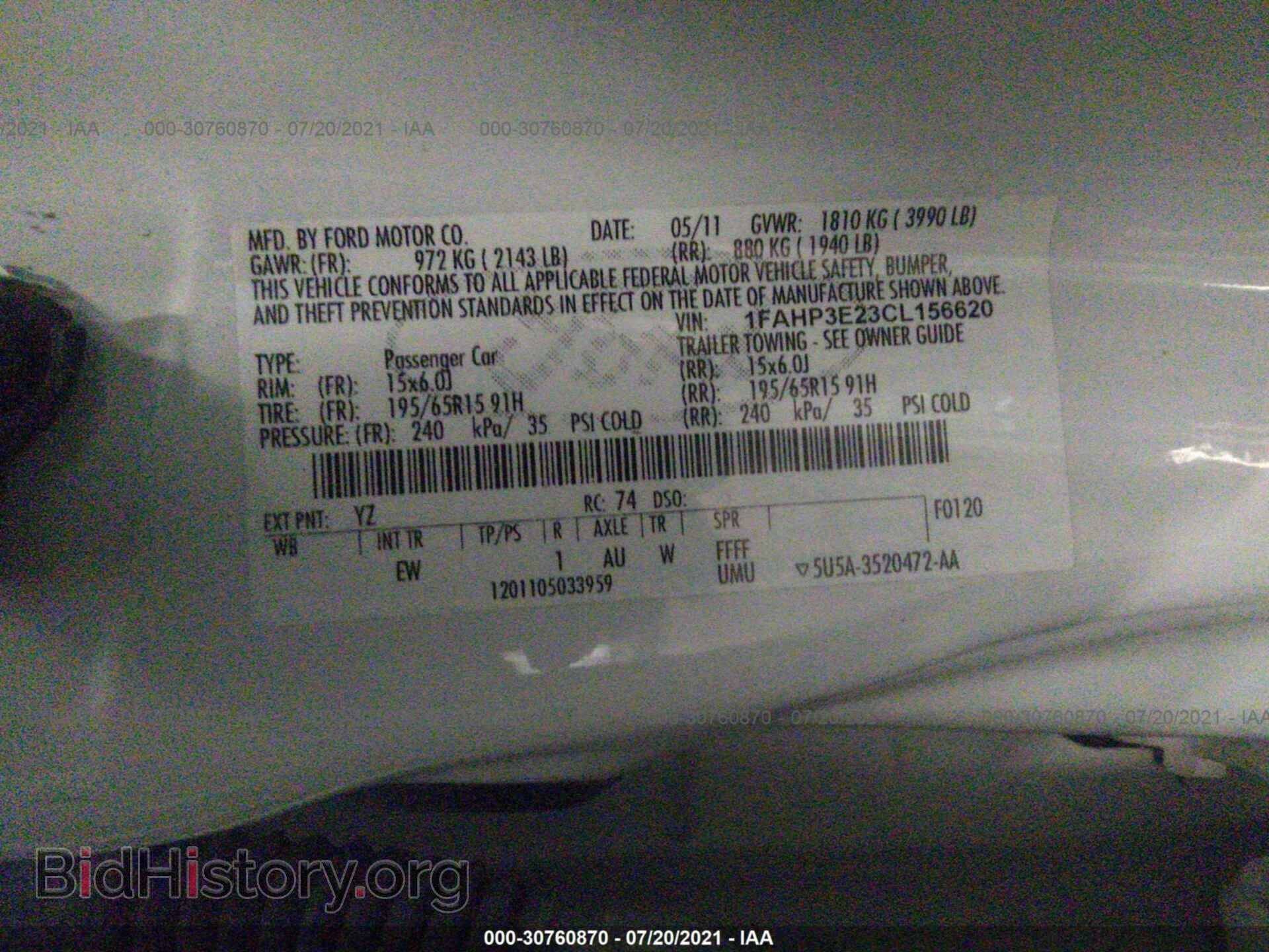 2012 FORD FOCUS - VIN: 1FAHP3E23CL156620 - Фото 9