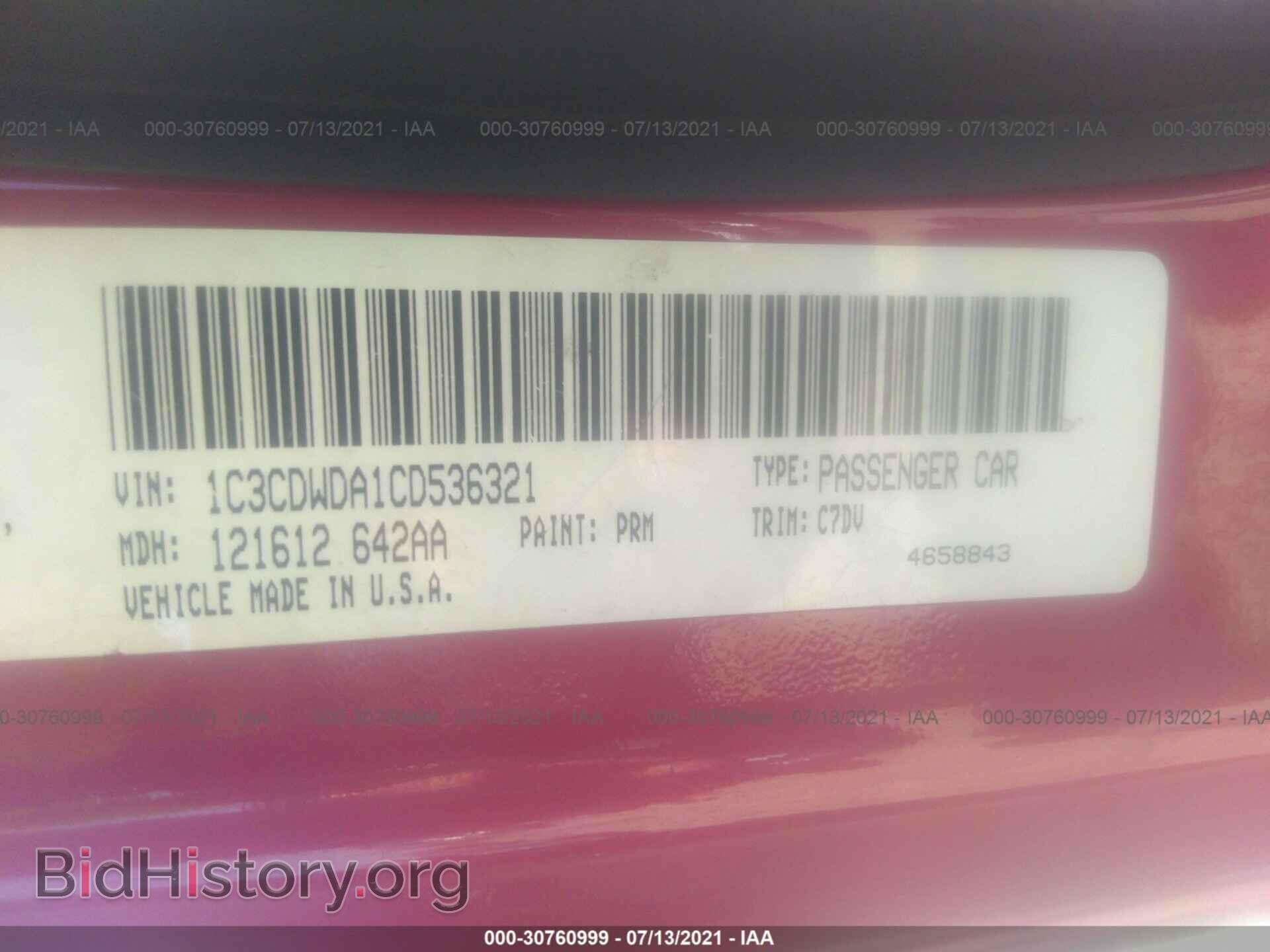 2012 DODGE CALIBER - VIN: 1C3CDWDA1CD536321 - Photo 9