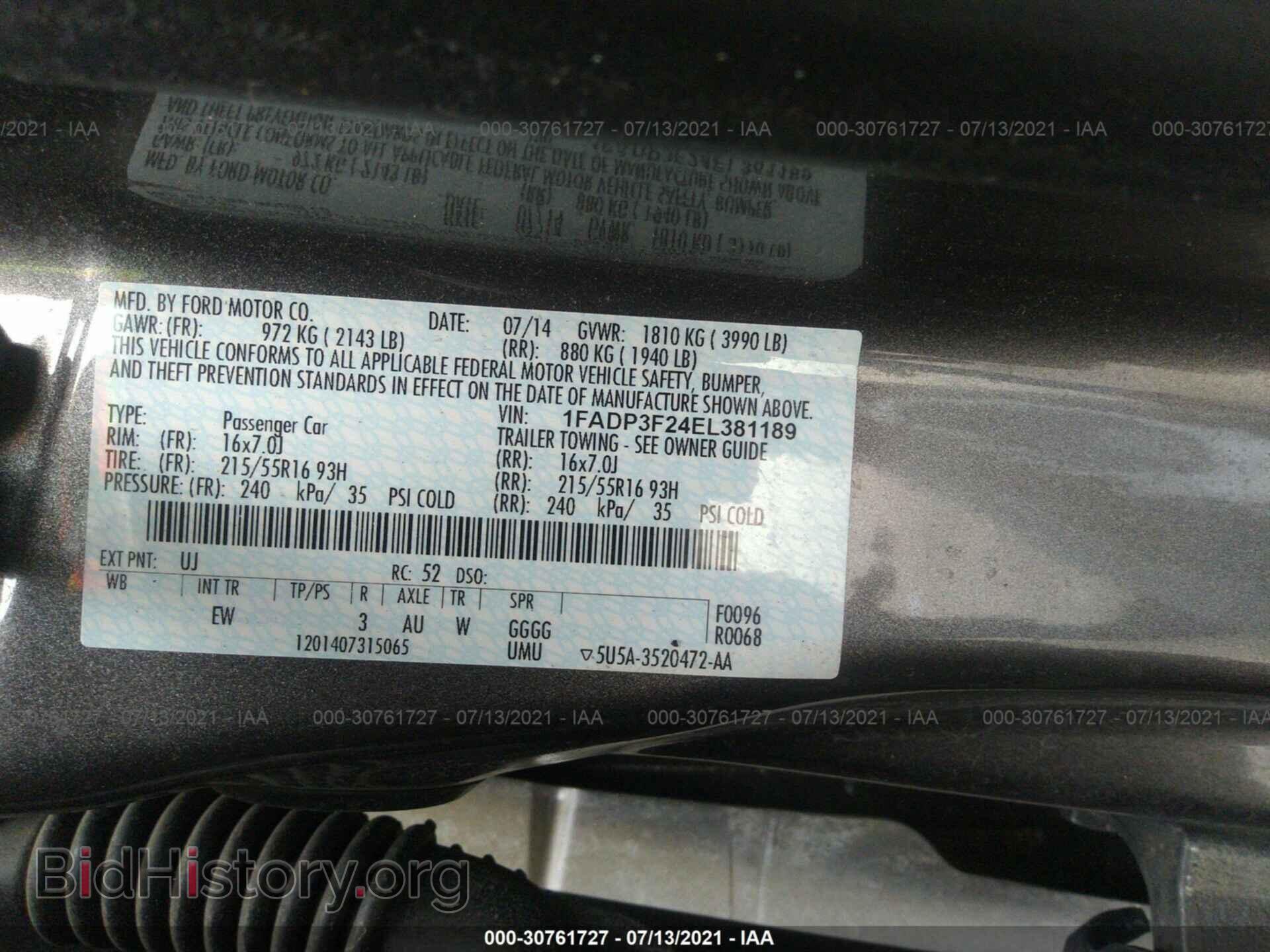2014 FORD FOCUS - VIN: 1FADP3F24EL381189 - Photo 9