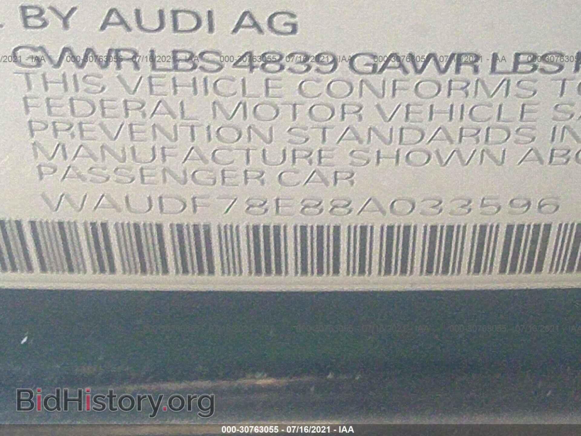 2008 AUDI A4 - VIN: WAUDF78E88A033596 - Фото 9