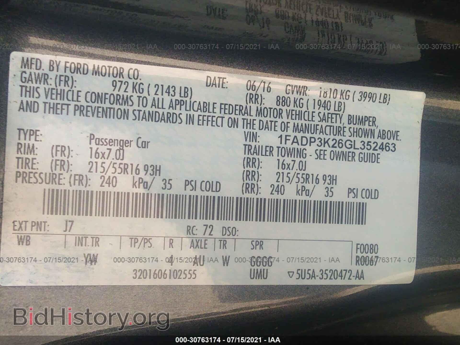 2016 FORD FOCUS - VIN: 1FADP3K26GL352463 - Фото 9