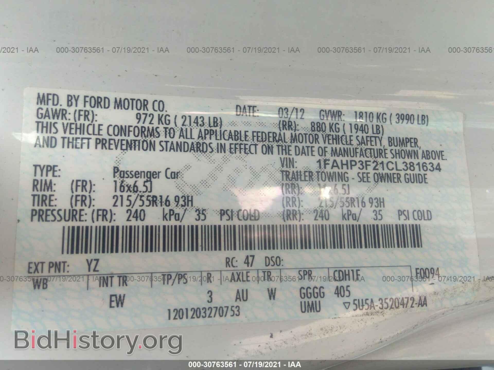 2012 FORD FOCUS - VIN: 1FAHP3F21CL381634 - Photo 9