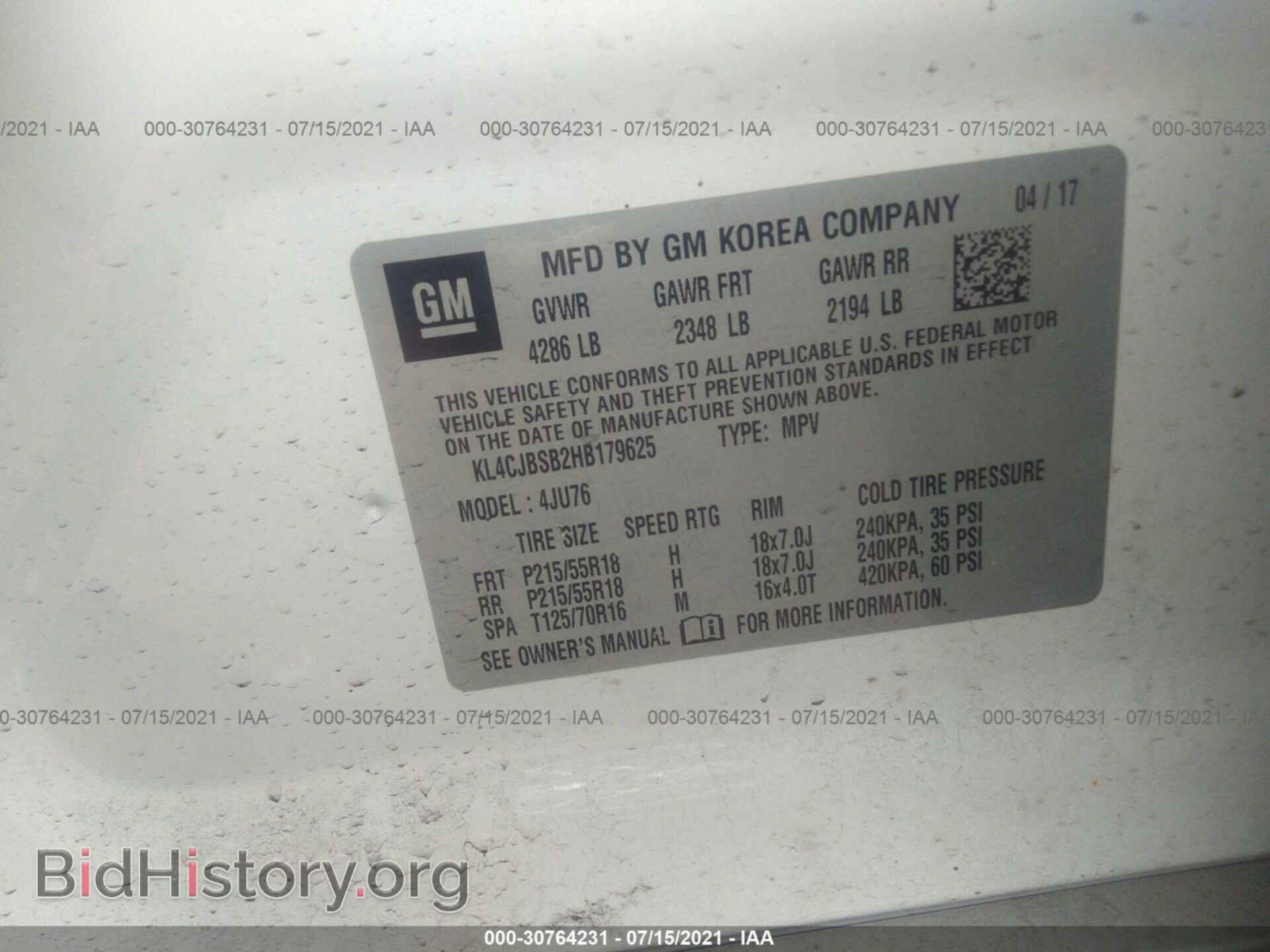 2017 BUICK ENCORE - VIN: KL4CJBSB2HB179625 - Photo 9