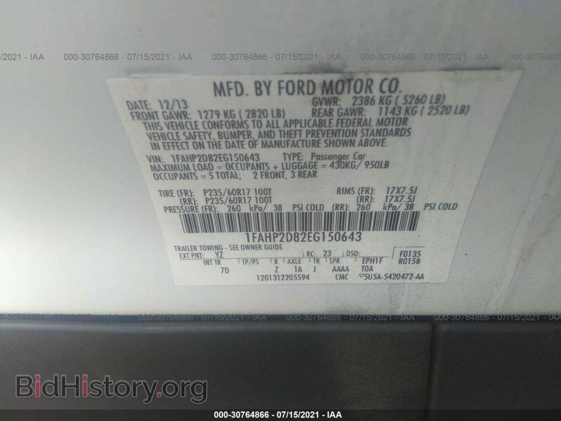 2014 FORD TAURUS - VIN: 1FAHP2D82EG150643 - Photo 9