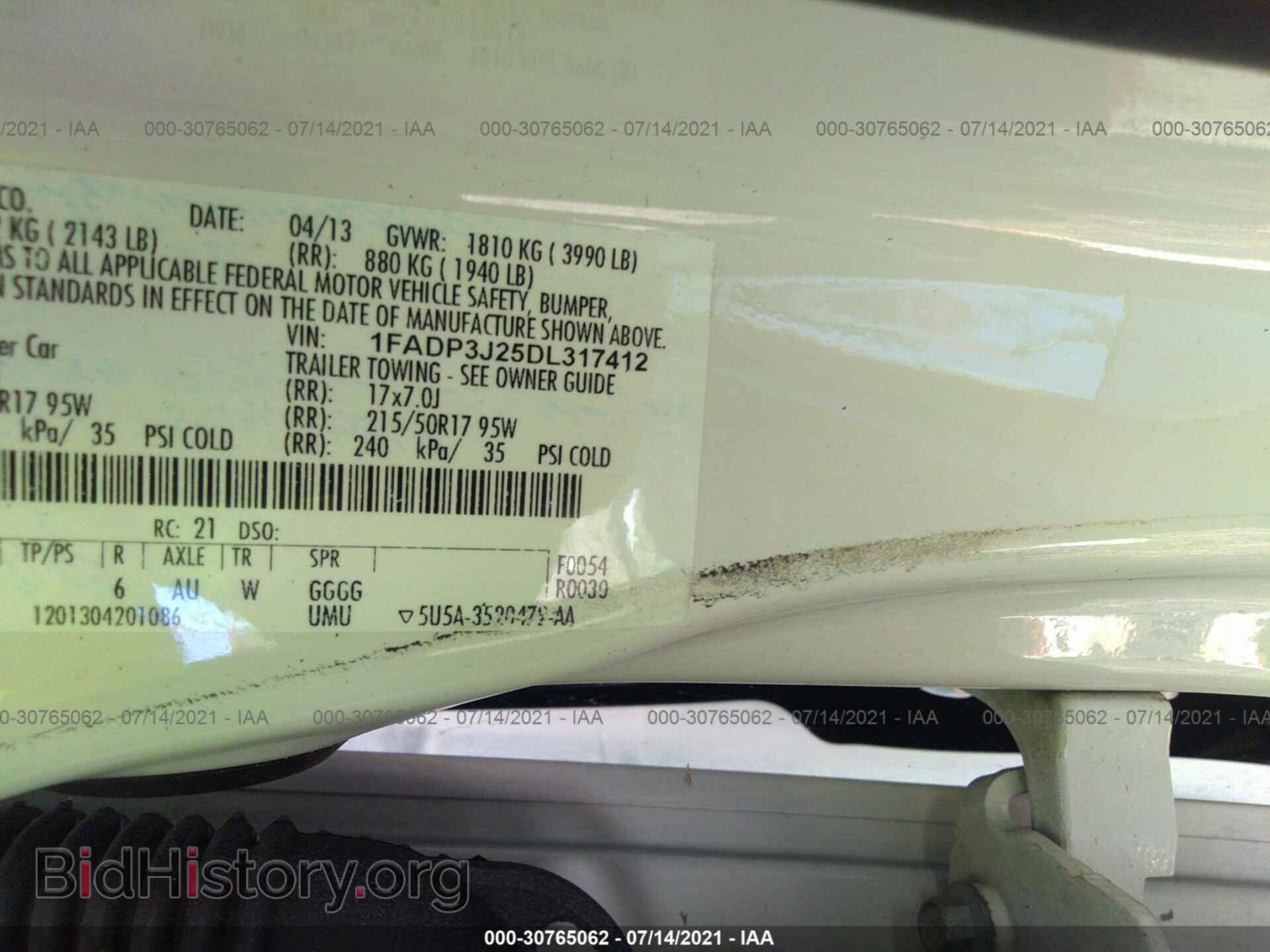 2013 FORD FOCUS - VIN: 1FADP3J25DL317412 - Фото 9
